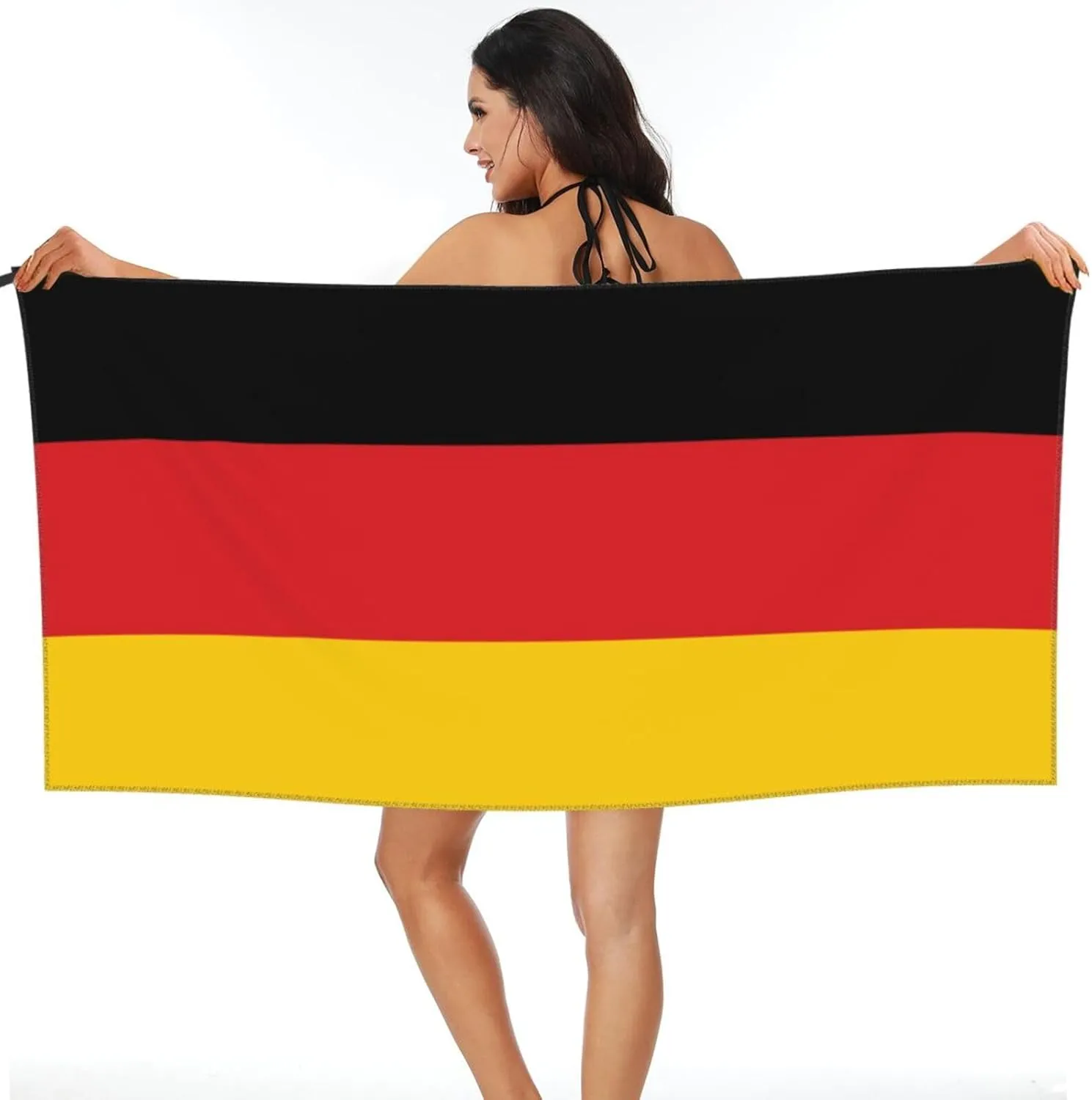 Germany German Flag Beach Towel with Bag for Men Women Quick Dry Sand Free Lightweight Large Oversized 31.5"x63" Microfiber Towels Absorbent Compact for Swimming Pool Camping Vacation