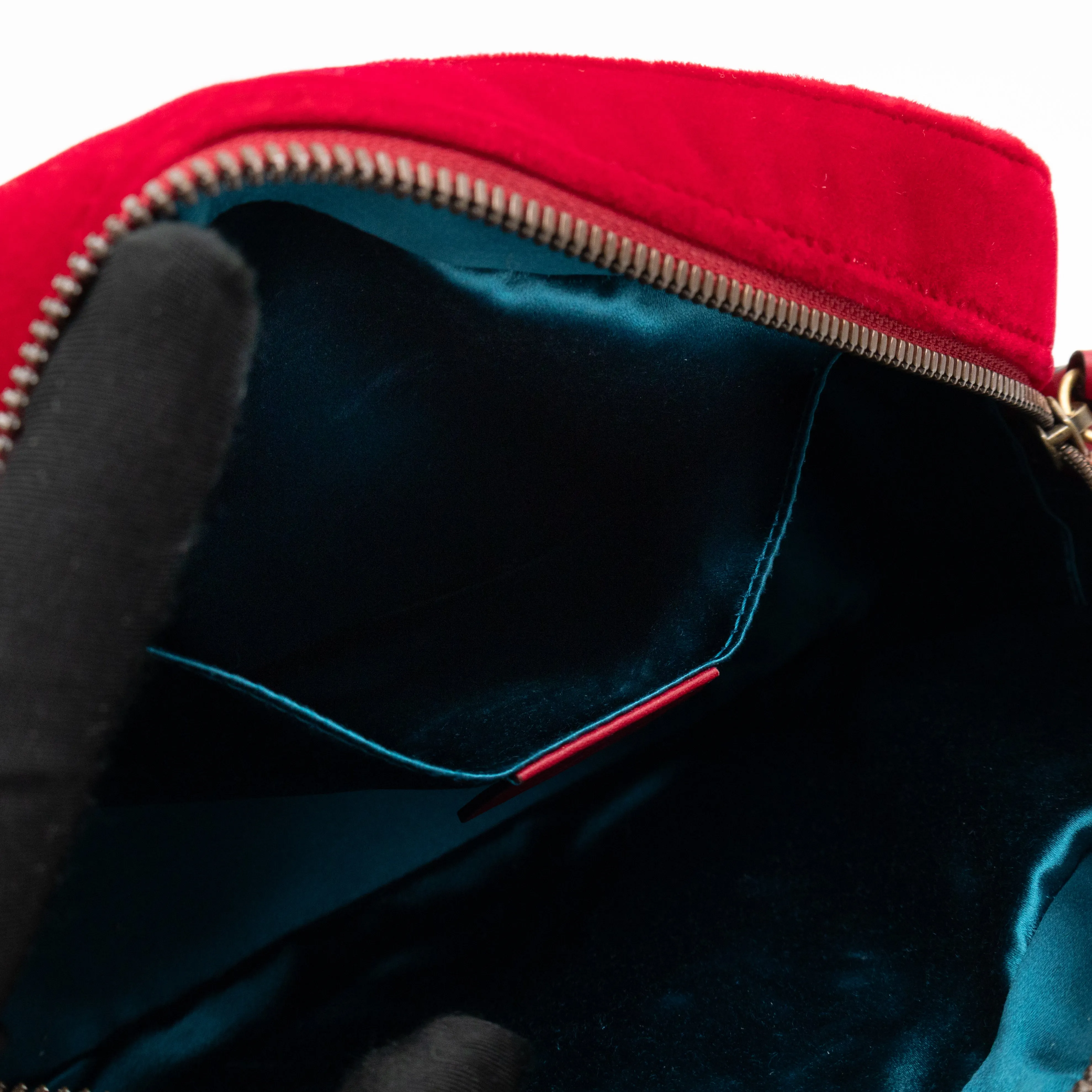 GG Marmont Small Camera Bag Red Velvet Aged Gold