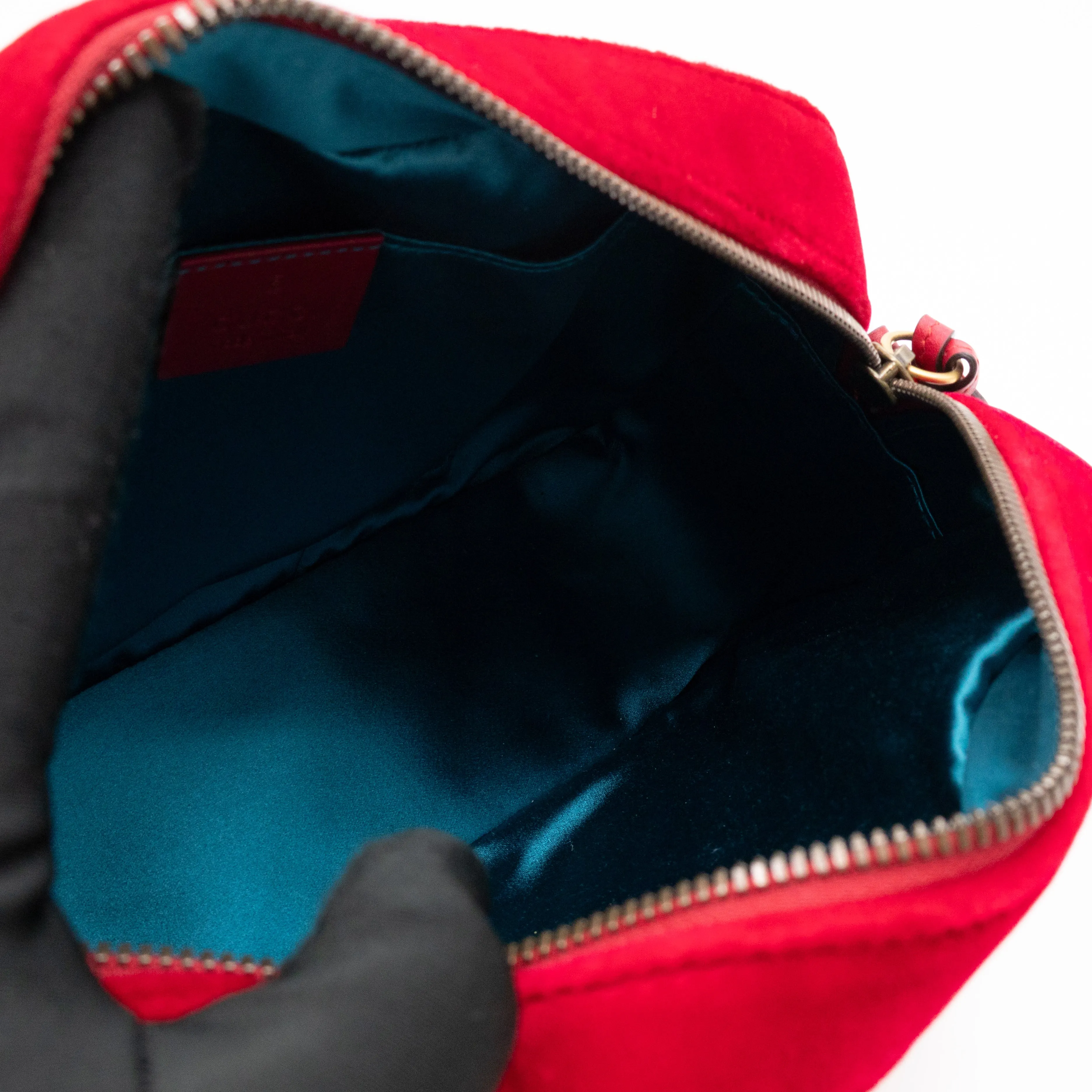 GG Marmont Small Camera Bag Red Velvet Aged Gold