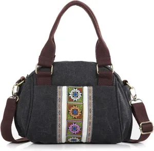 Goodhan Embroidery Canvas Crossbody Bag Cell phone Pouch Coin Purse for Women