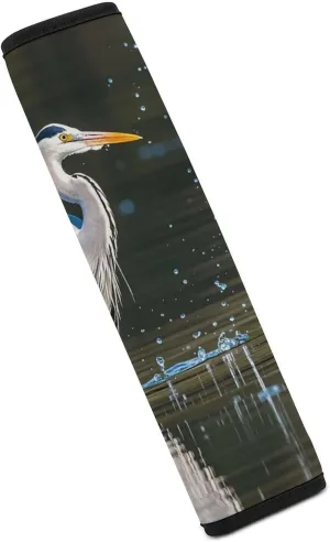 Gray Heron Print in Water Auto Seat Belt Cover 1PCS Universal Car Seat Belt Shoulder Protector Pad, Protect Your Shoulders and Neck for Car Seat Belt, Shoulder Bag, Backpack