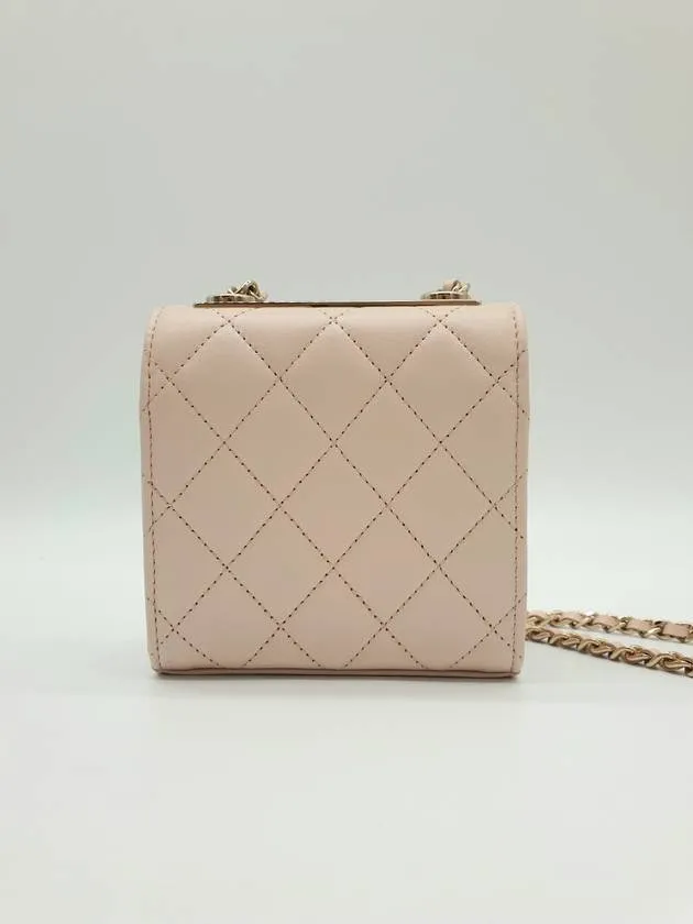 Great discounts Logo Cross Mini Chanel Pink Beige CC Long-term Leather Chain Bag