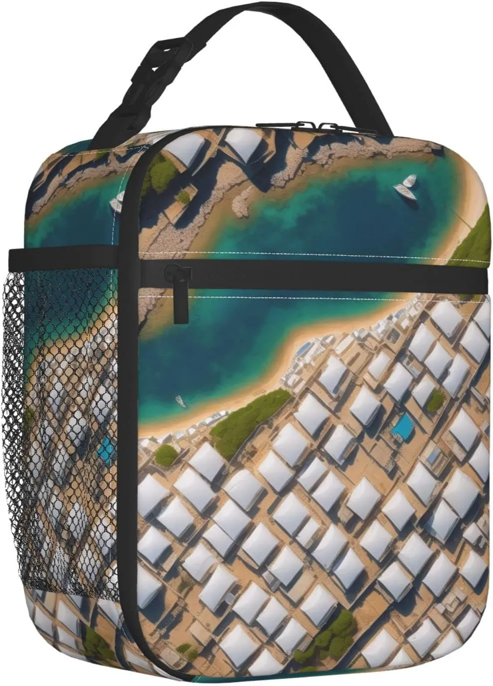 Greek Architecture Printed Patterns Lunch Bag Insulated Lunch Tote For Women And Men'S Office Work Travel Picnic