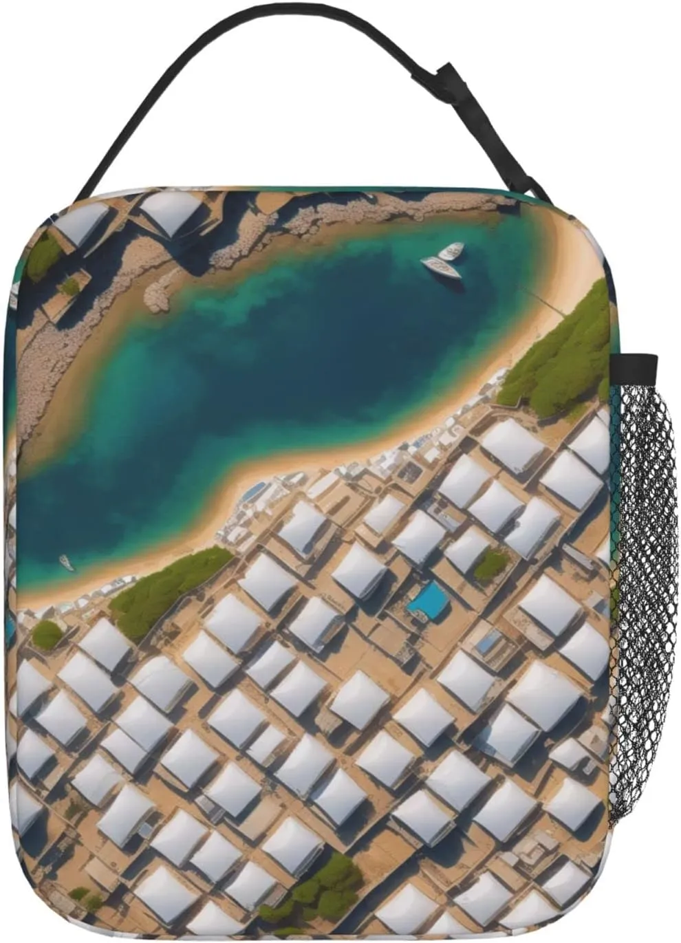 Greek Architecture Printed Patterns Lunch Bag Insulated Lunch Tote For Women And Men'S Office Work Travel Picnic