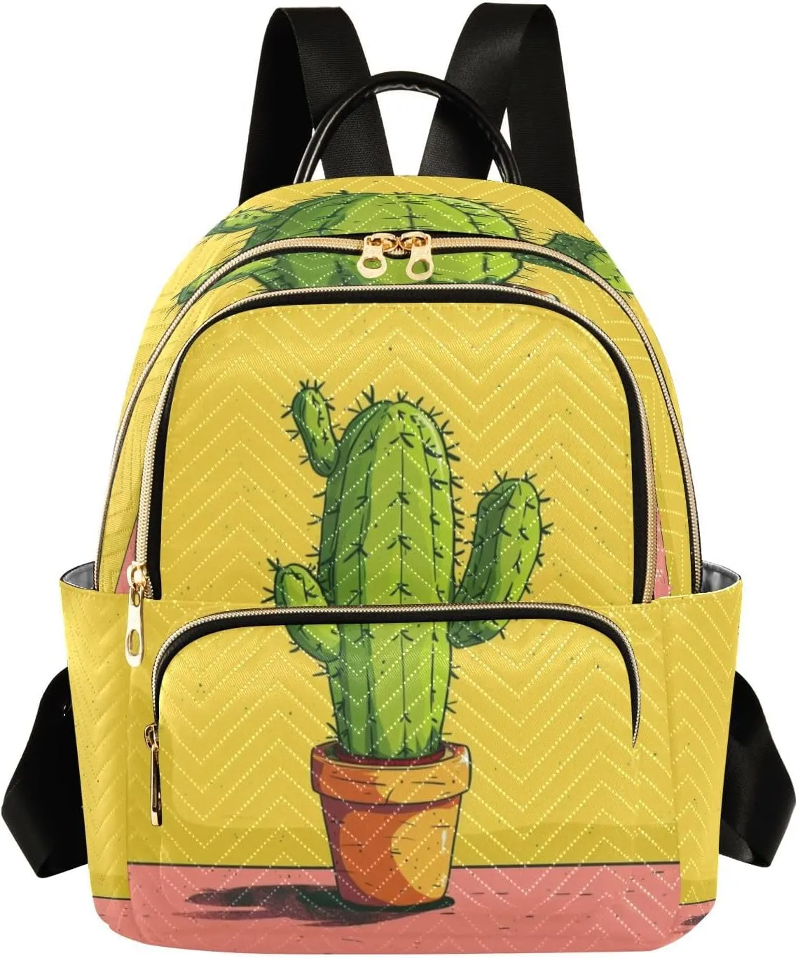 Green Cactus Women Backpack Purse Fashion Ladies Shoulder Bag Casual College Travel Backpacks Bag Medium