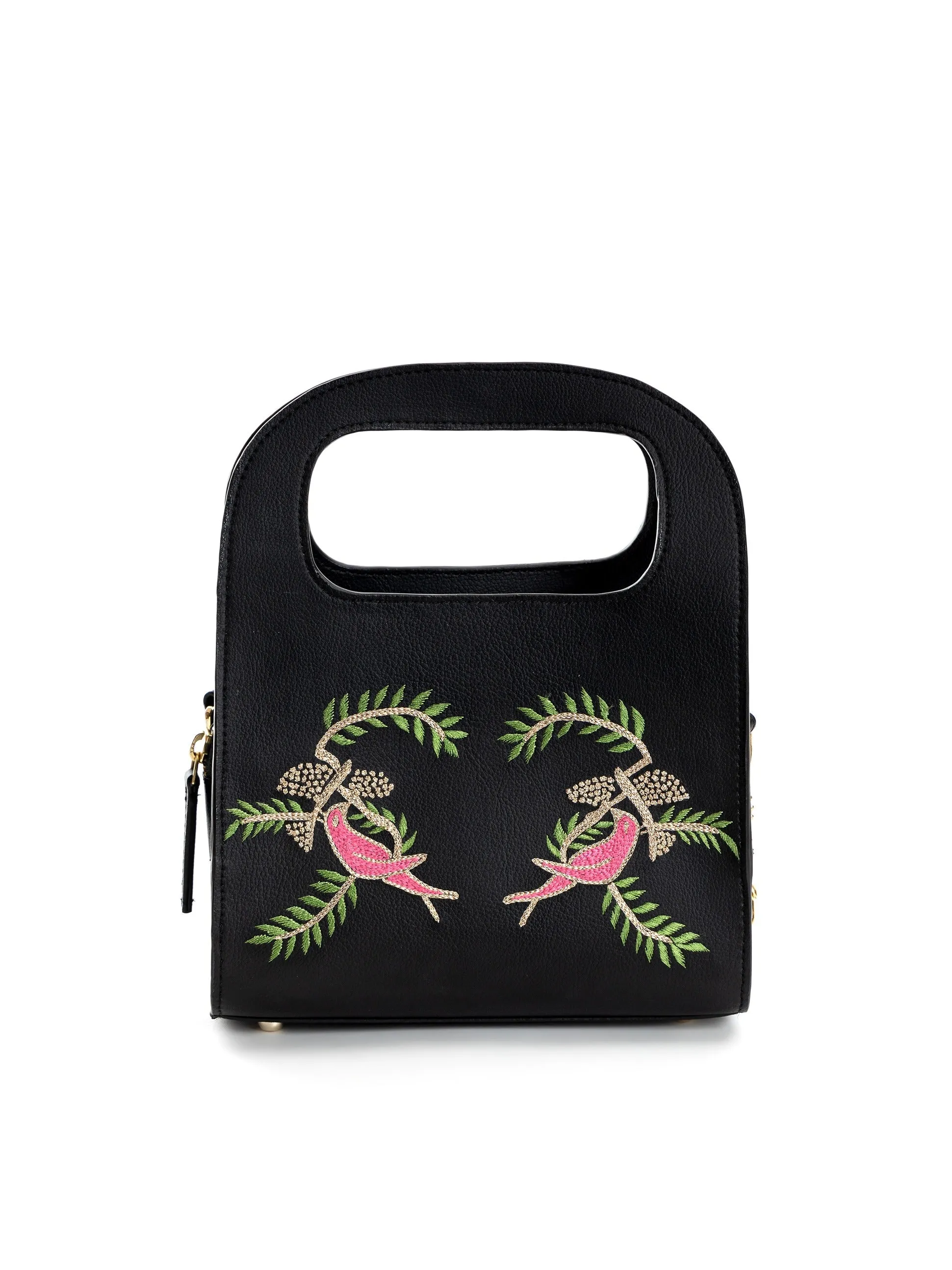 Green Hermitage Aphrodite Vegan Leather Satchel/Crossbody Bags (Black)