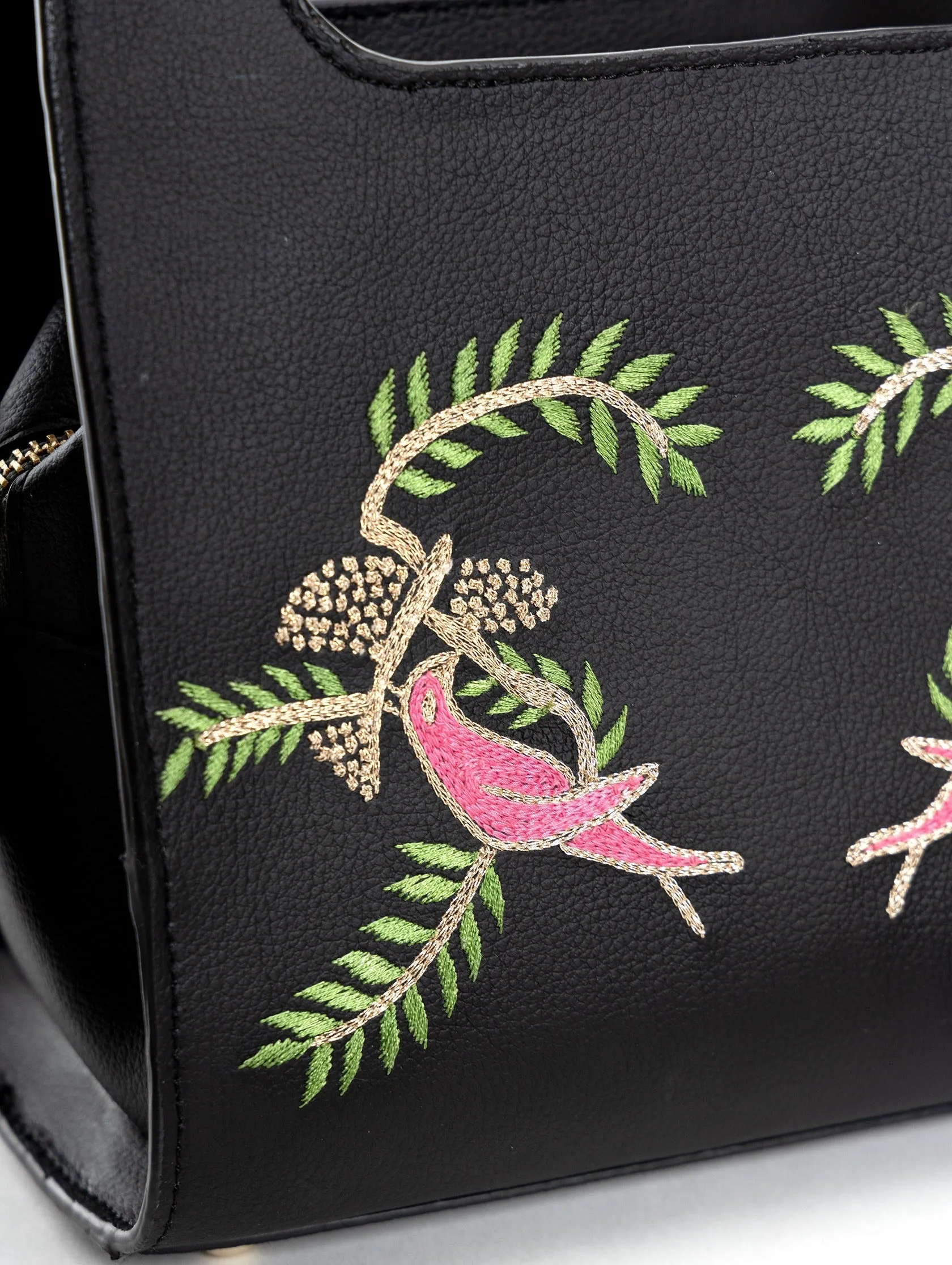Green Hermitage Aphrodite Vegan Leather Satchel/Crossbody Bags (Black)