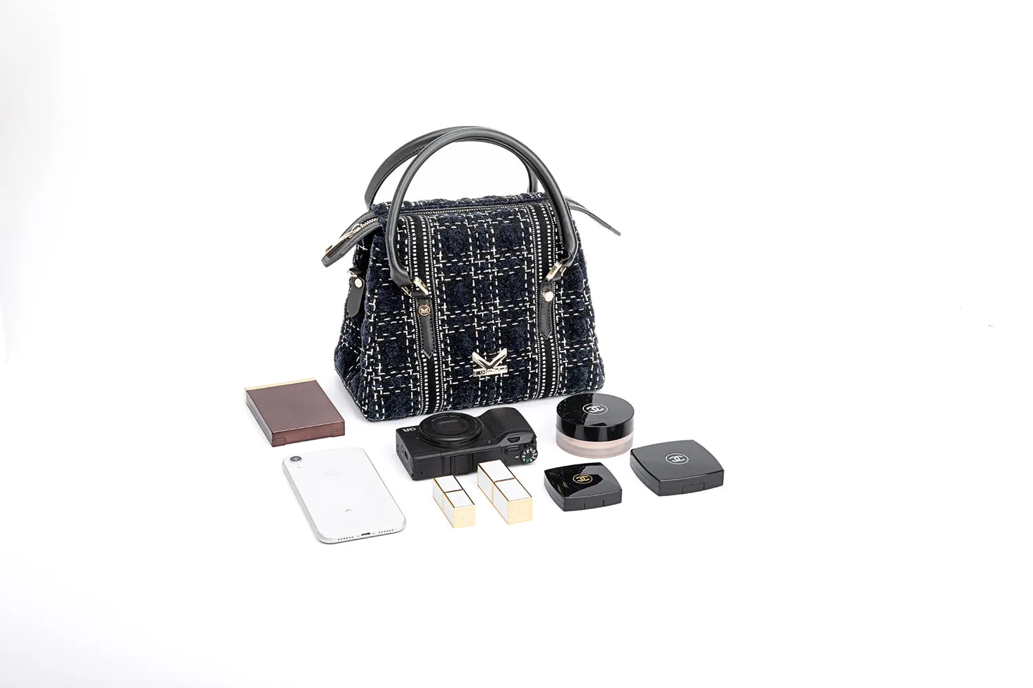 Grunge Check Crossbody Bag Royal Blue