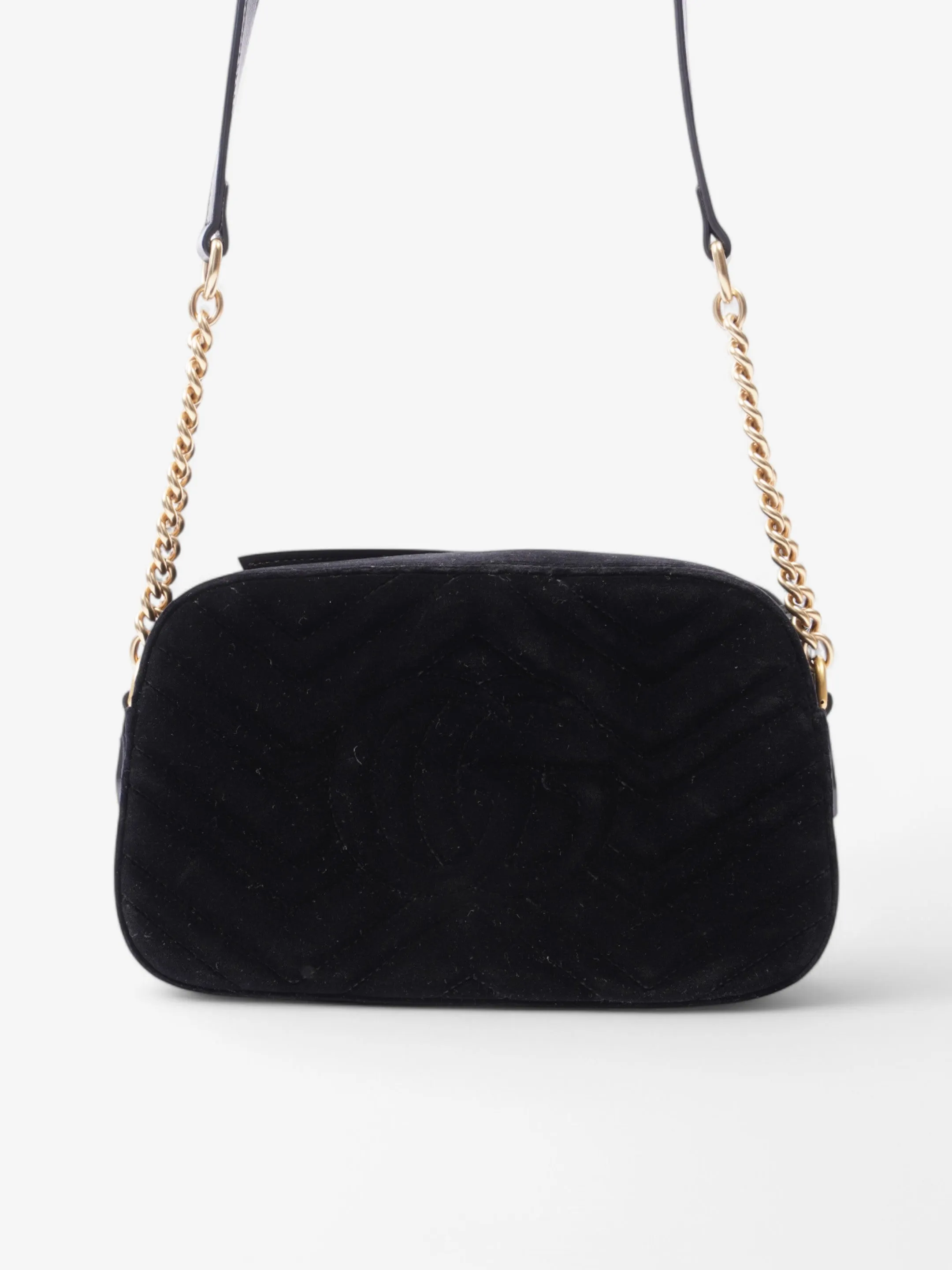 Gucci Marmont Zip Black Velvet Small