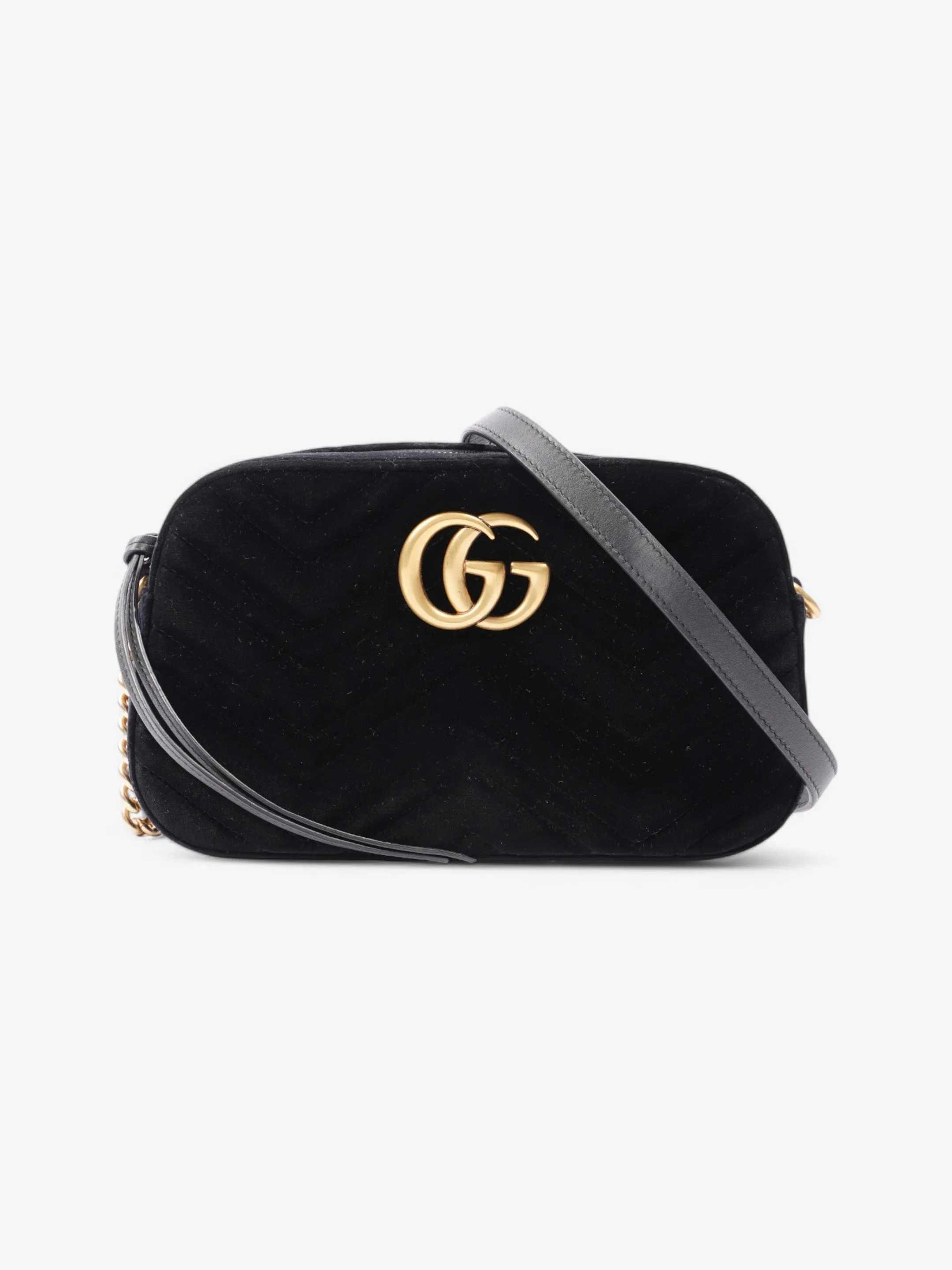 Gucci Marmont Zip Black Velvet Small