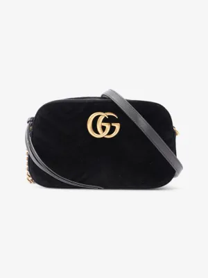 Gucci Marmont Zip Black Velvet Small
