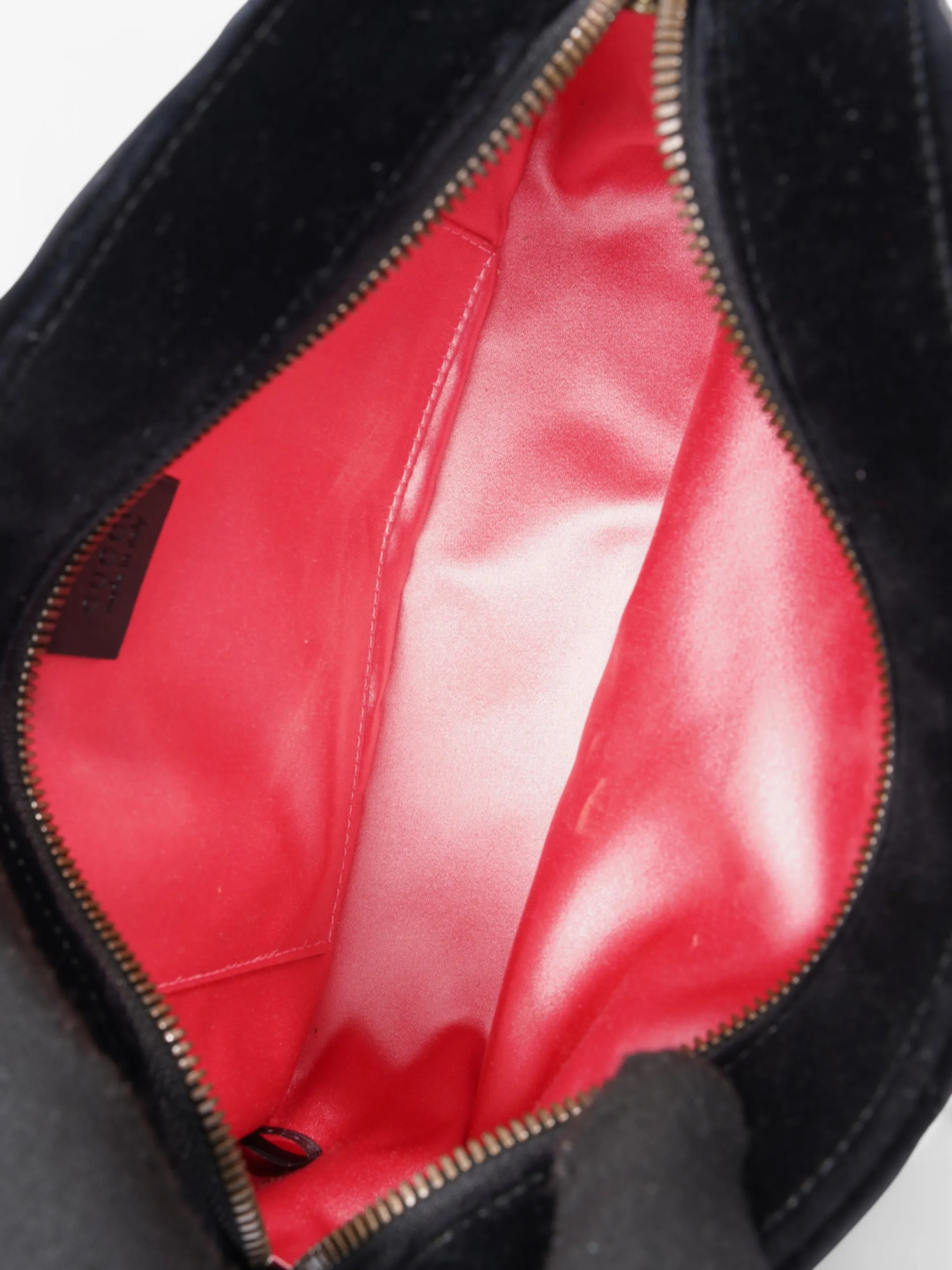 Gucci Marmont Zip Black Velvet Small
