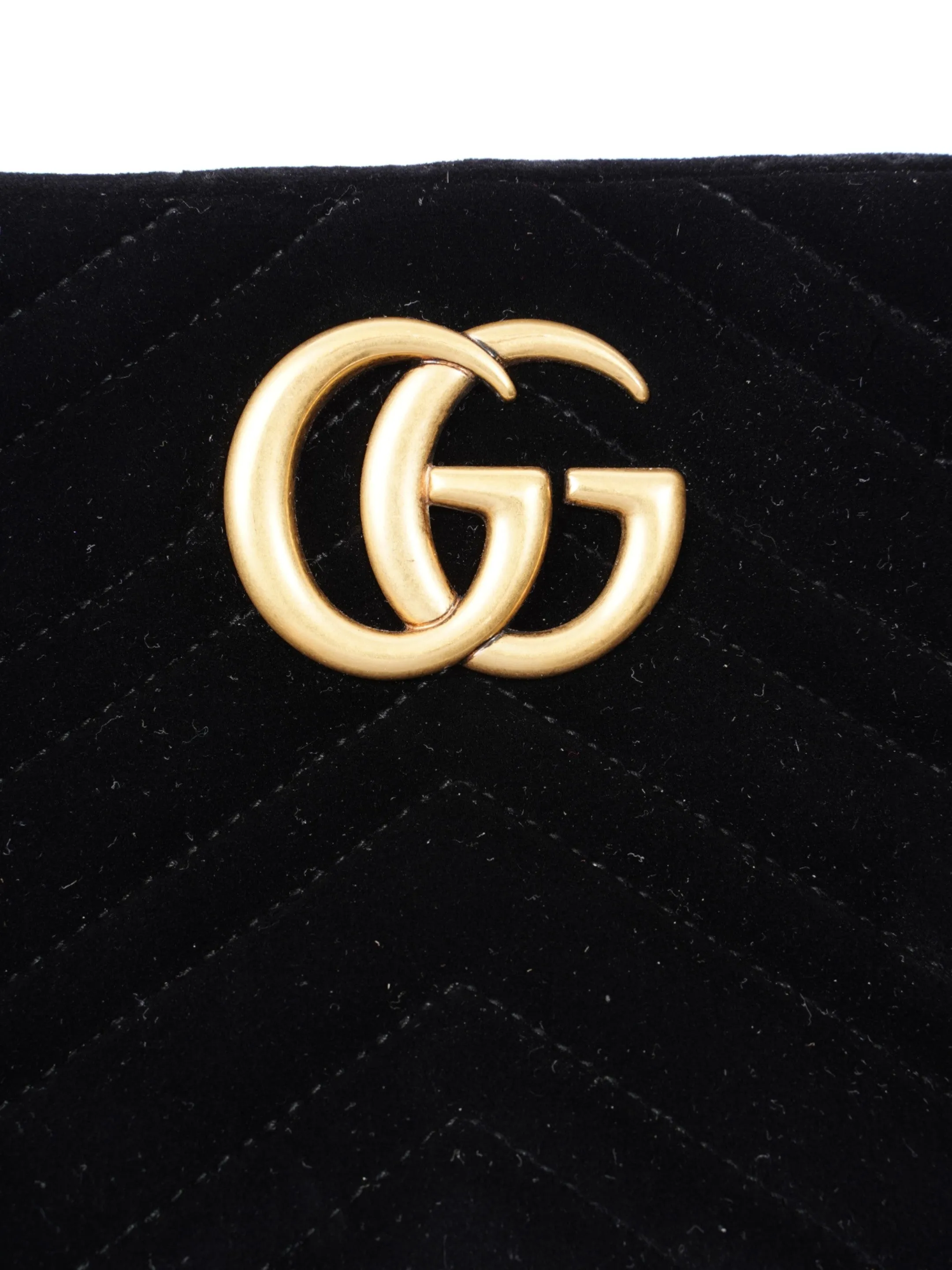 Gucci Marmont Zip Black Velvet Small