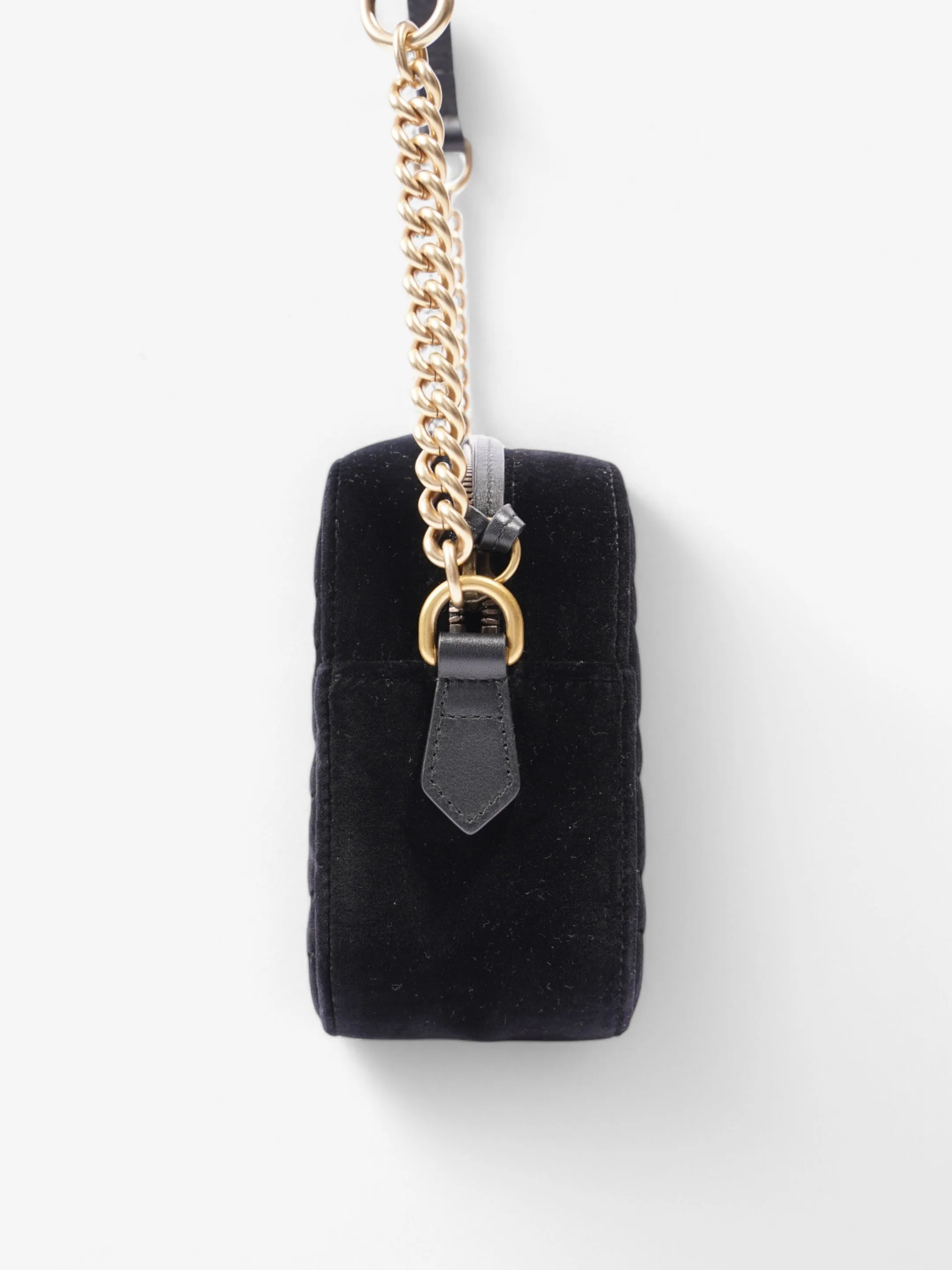 Gucci Marmont Zip Black Velvet Small
