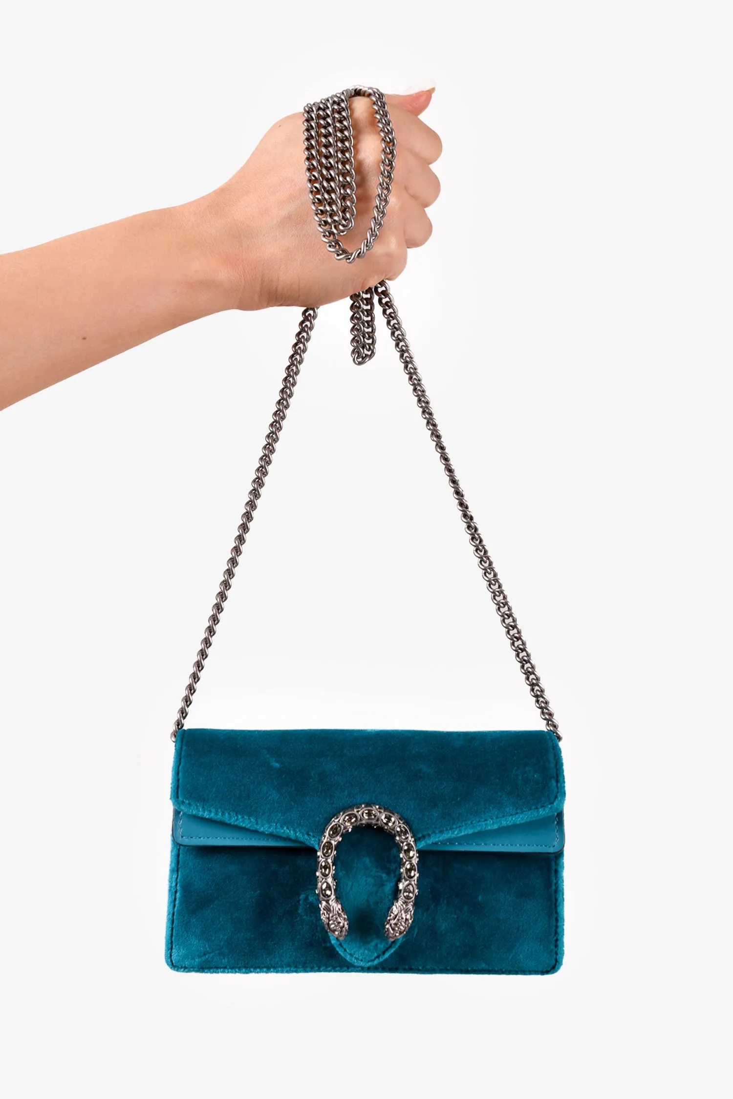 Gucci Teal Velvet Mini Dionysus Crossbody Bag