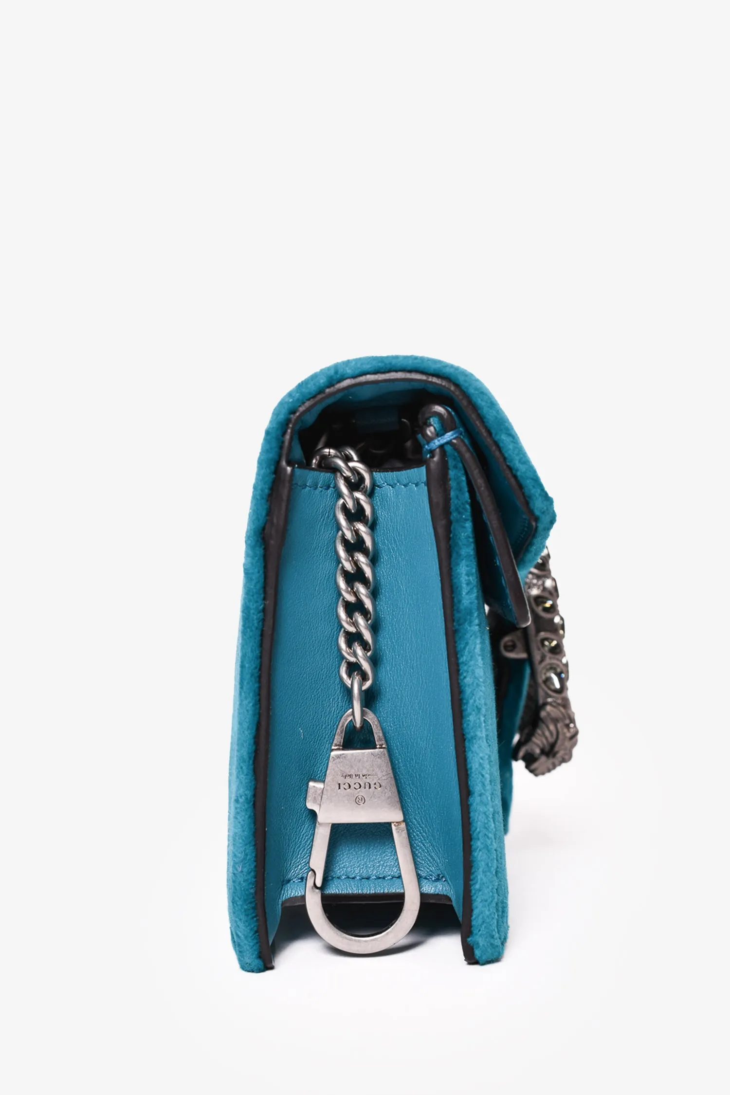 Gucci Teal Velvet Mini Dionysus Crossbody Bag