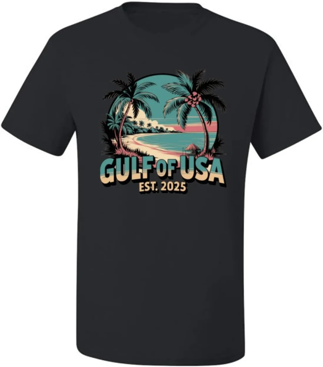 Gulf of The USA Est 2025 Funny USA President Quote Mexico Political Men's T-Shirt