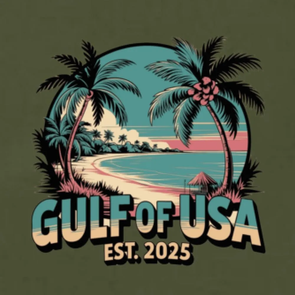 Gulf of The USA Est 2025 Funny USA President Quote Mexico Political Men's T-Shirt