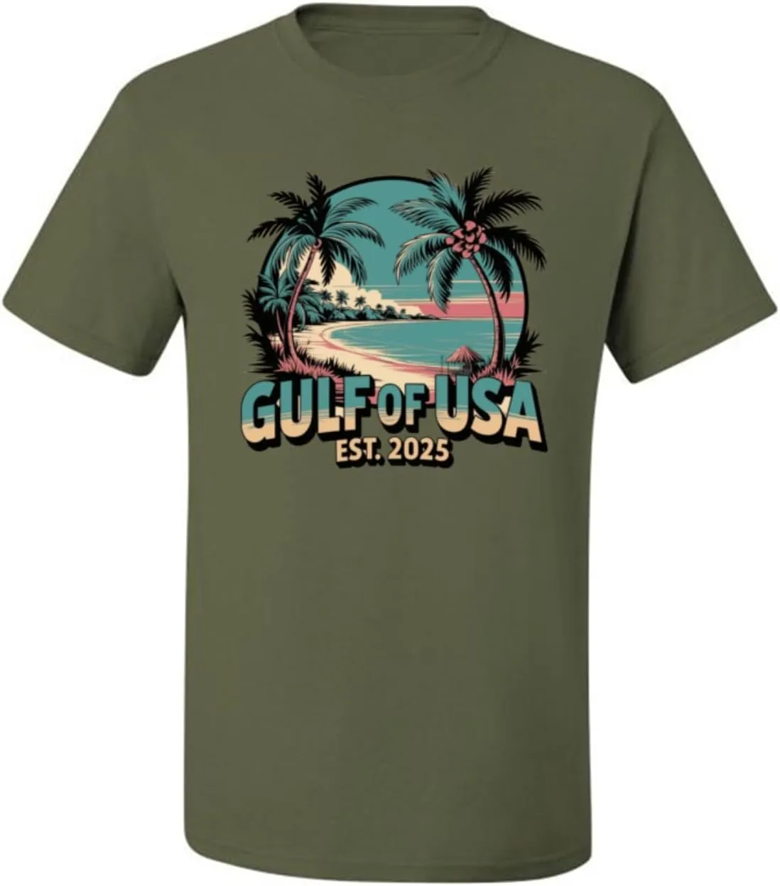 Gulf of The USA Est 2025 Funny USA President Quote Mexico Political Men's T-Shirt
