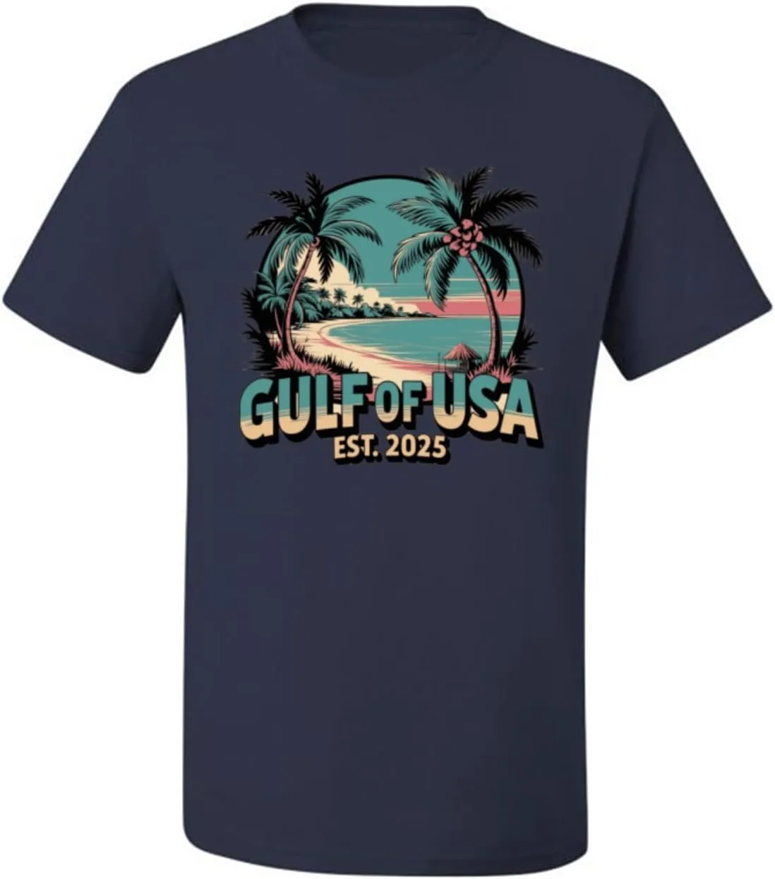 Gulf of The USA Est 2025 Funny USA President Quote Mexico Political Men's T-Shirt