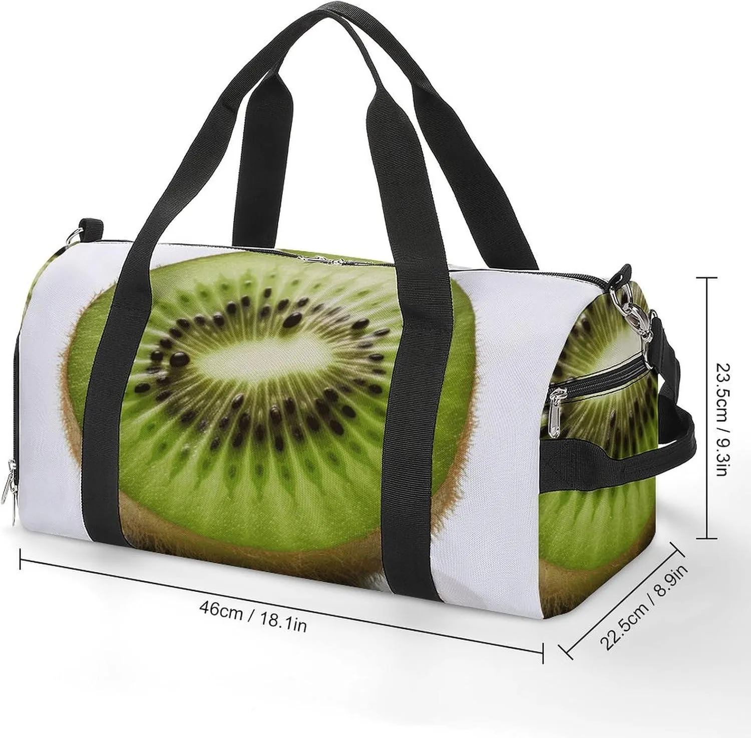 Gym Bags Small Green Kiwi Duffel Bag Overnight Bag with Shoe Compartment Carryon Bag for Men Women