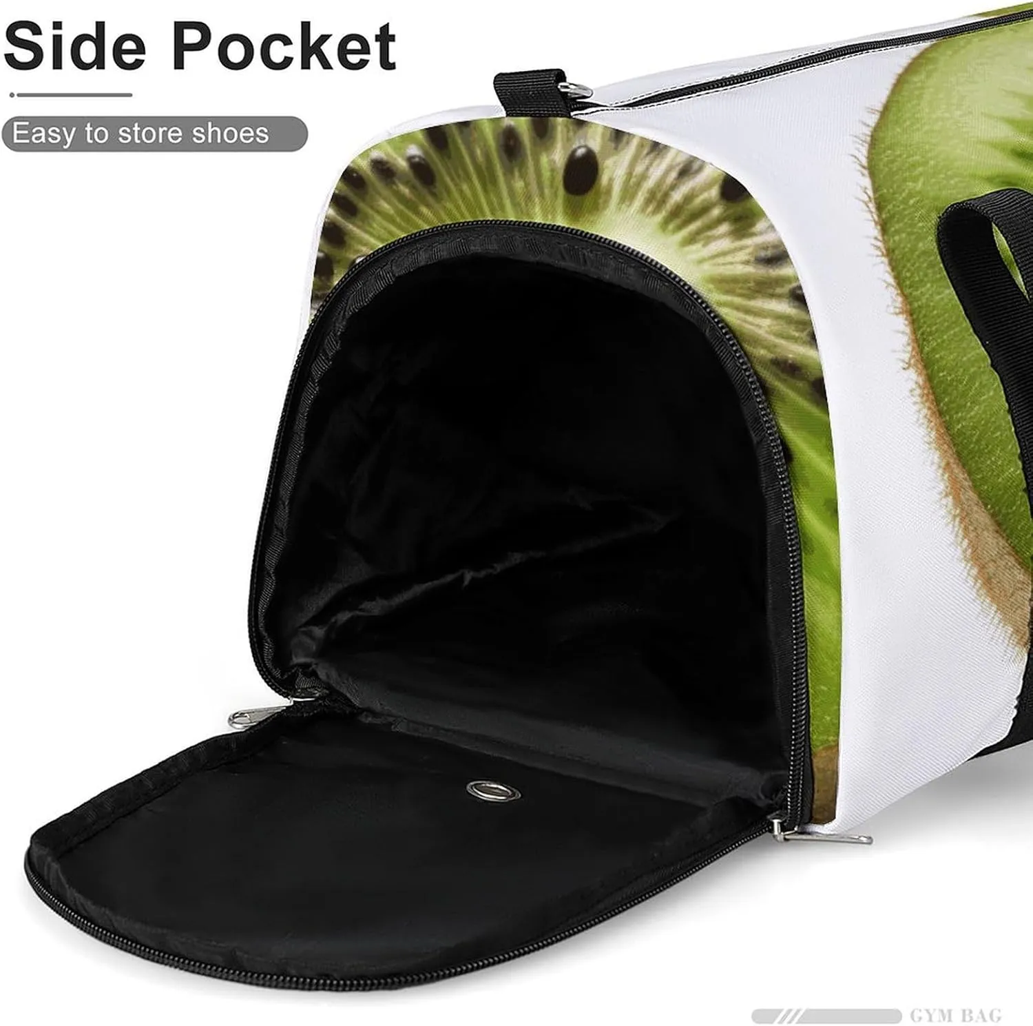 Gym Bags Small Green Kiwi Duffel Bag Overnight Bag with Shoe Compartment Carryon Bag for Men Women