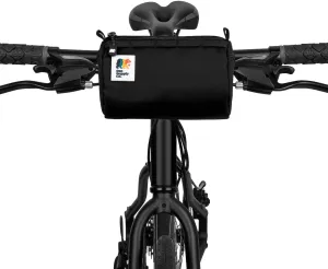 Handlebar Bike Bag – Water-Resistant Hard Shell with Quick-Access Zipper, Side Mesh Pockets, and Spacious Storage – Ideal for Cycling, Commuting, and Adventure Rides (Black)