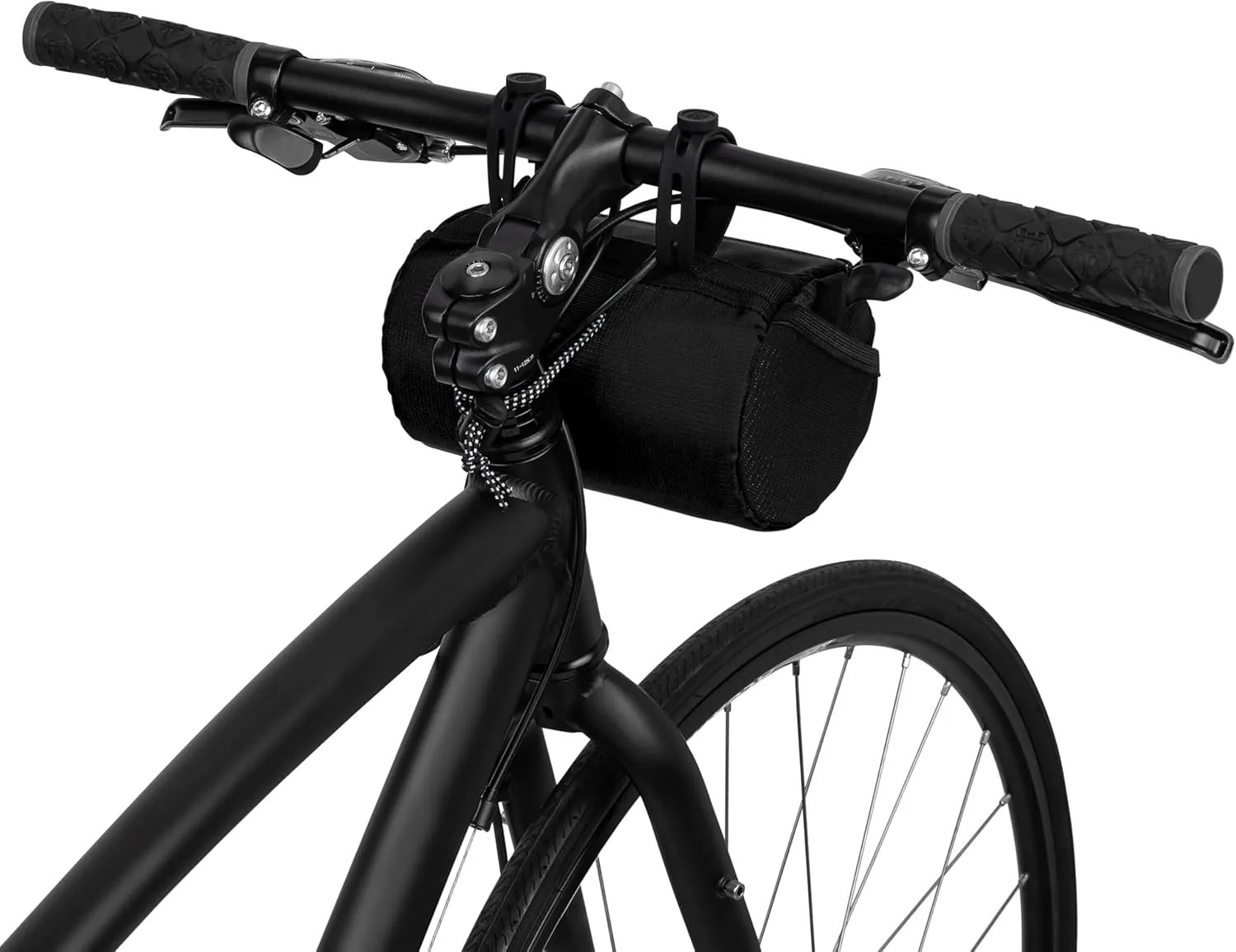 Handlebar Bike Bag – Water-Resistant Hard Shell with Quick-Access Zipper, Side Mesh Pockets, and Spacious Storage – Ideal for Cycling, Commuting, and Adventure Rides (Black)