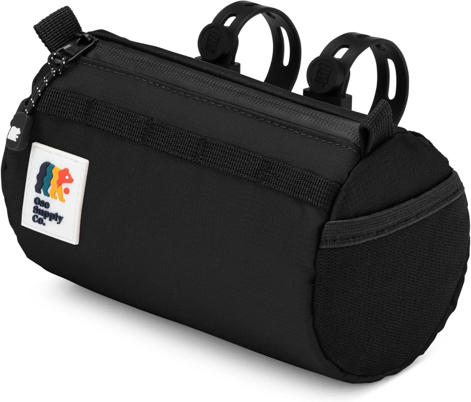 Handlebar Bike Bag – Water-Resistant Hard Shell with Quick-Access Zipper, Side Mesh Pockets, and Spacious Storage – Ideal for Cycling, Commuting, and Adventure Rides (Black)