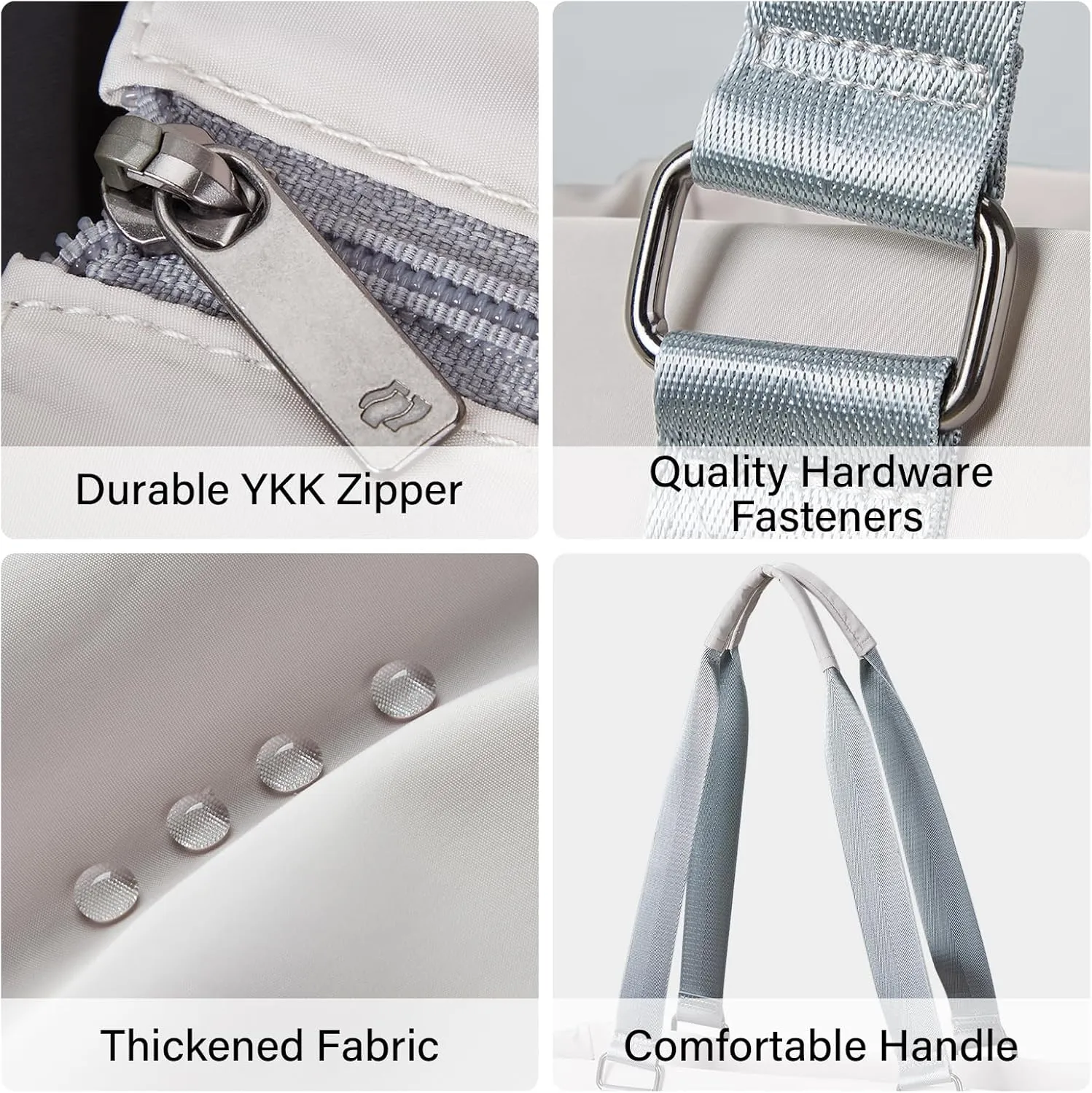 Hanke Laptop Tote Bag with Zipper Lightweight Womens Tote Bags for Work Nylon Bag Shoulder Bag Weekend Bag Travel Bag Sports Gym Bag .（Dune Grey）