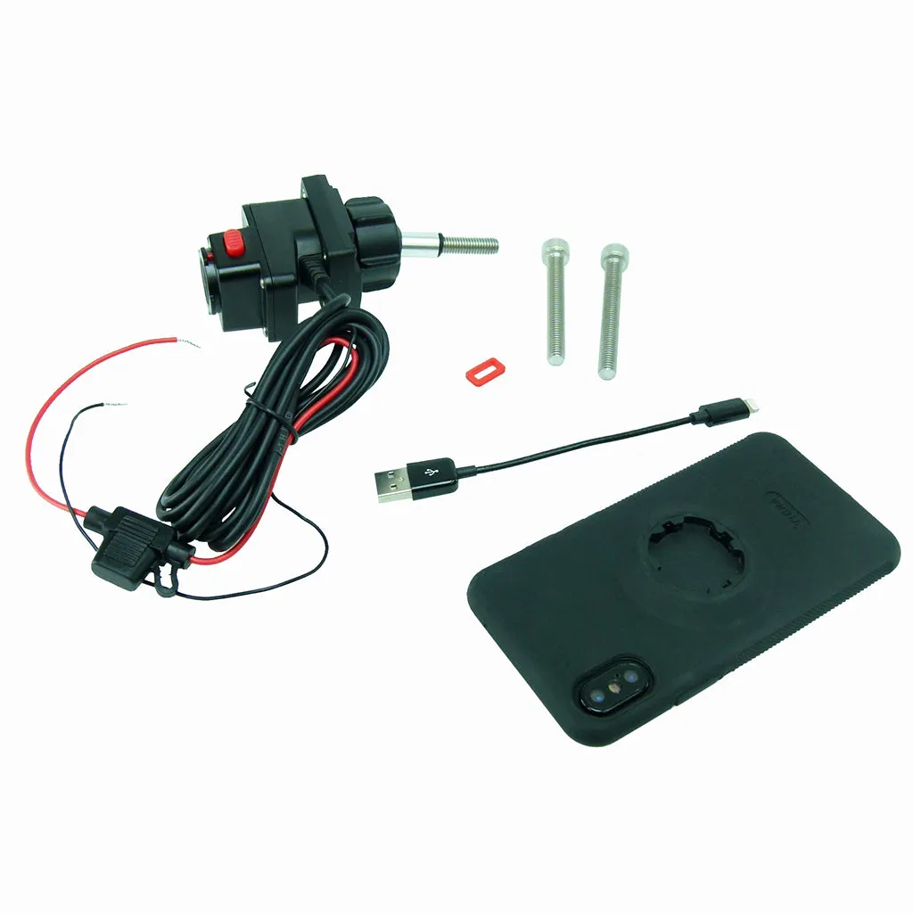 Hardwired Powered M8 Motorcycle Bike Mount & TiGRA MountCase for iPhone 8 (4.7") sku 41297)