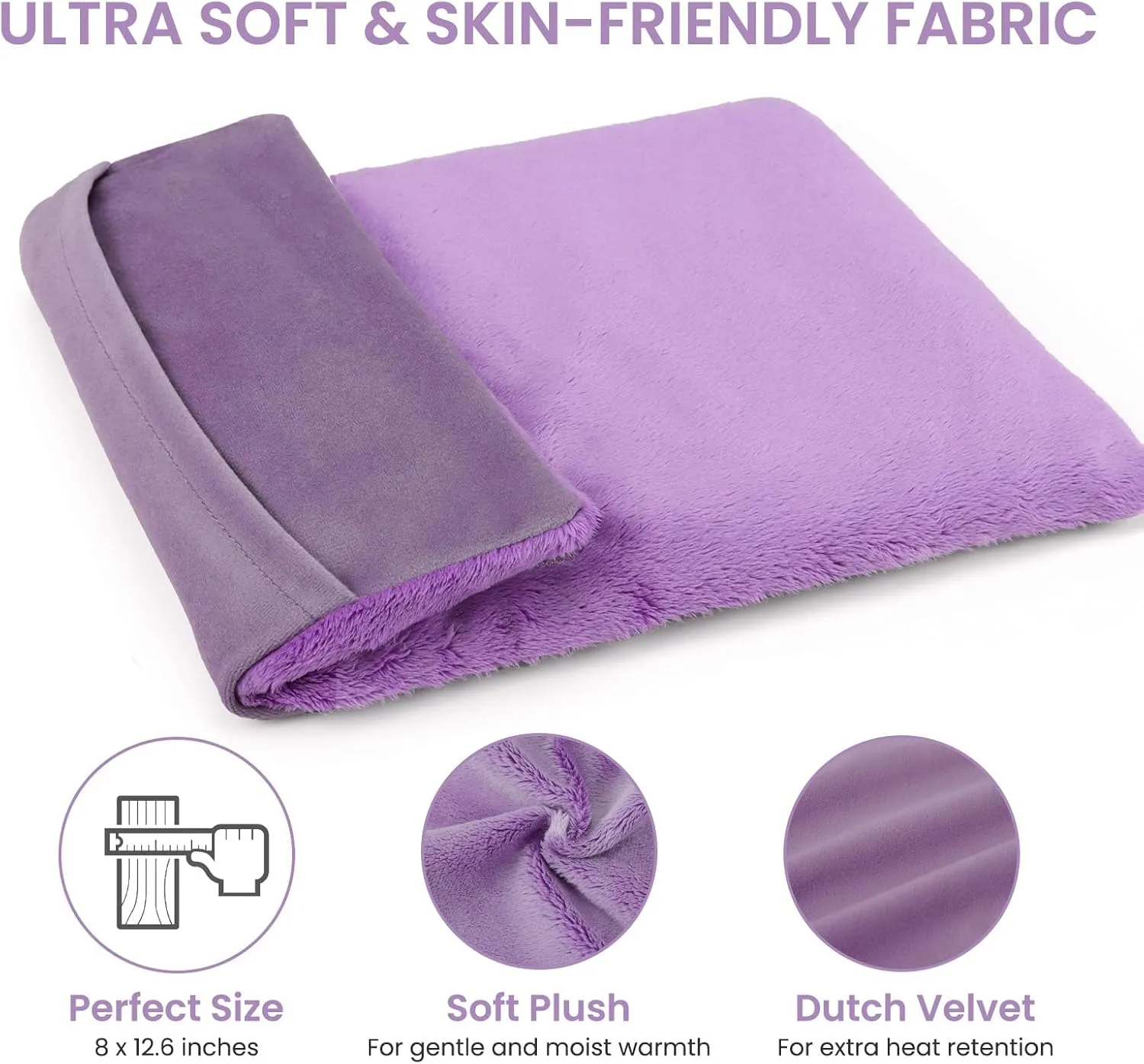 Heating Pad Microwavable for Pain Relief, 8 * 12.6" Microwave Heating Pads for Neck Shoulder, Back, Abdomen Cramps, Unscented Moist Hot Pack Warm and Cold Compress with Washable Cover
