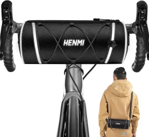 HENMI Bike Handlebar Bag 2.4L,Bicycle Front Bag with Shoulder Strap Bicycle Bag for Mountain Bike Road Bike eBike Cycling Travel