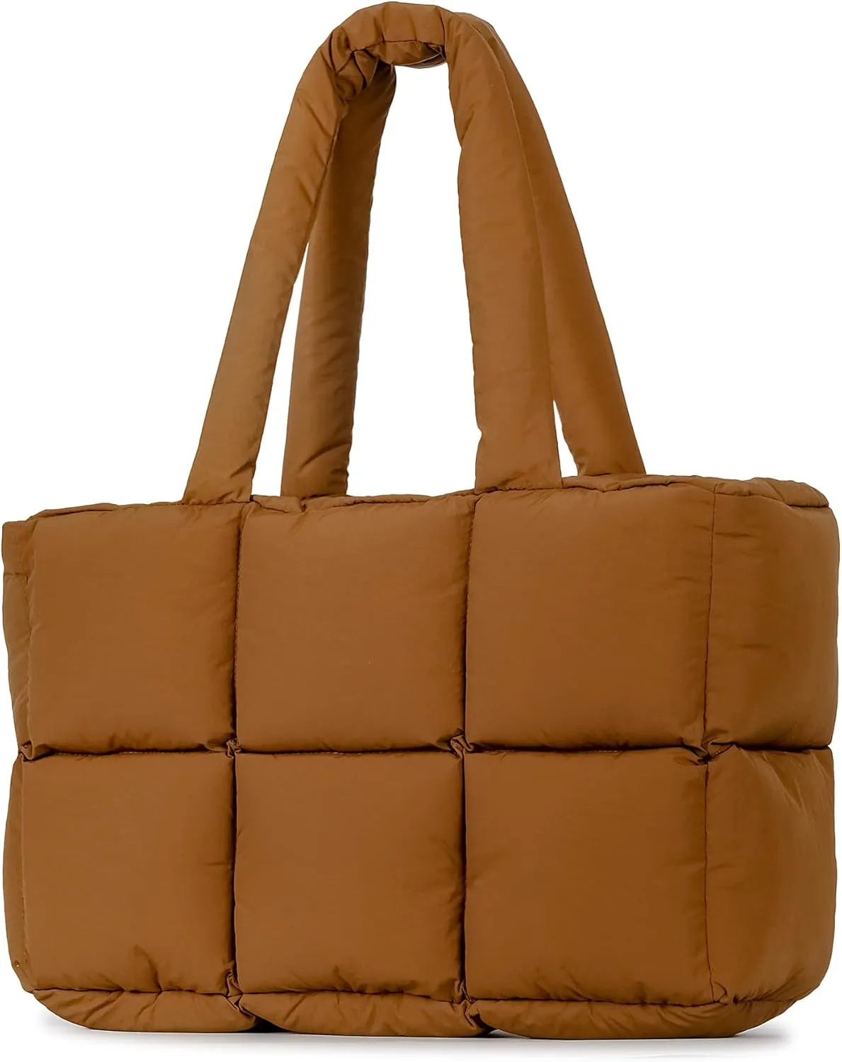 Herald Puffer Tote Bag for Women, Large Quilted Puffy Handbag Lightweight Satchel Purse for Work Travel Gym Shop