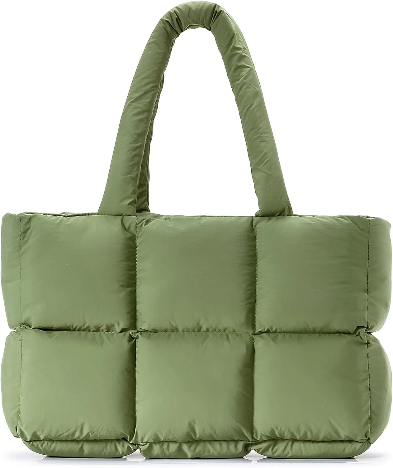 Herald Puffer Tote Bag for Women, Large Quilted Puffy Handbag Lightweight Satchel Purse for Work Travel Gym Shop