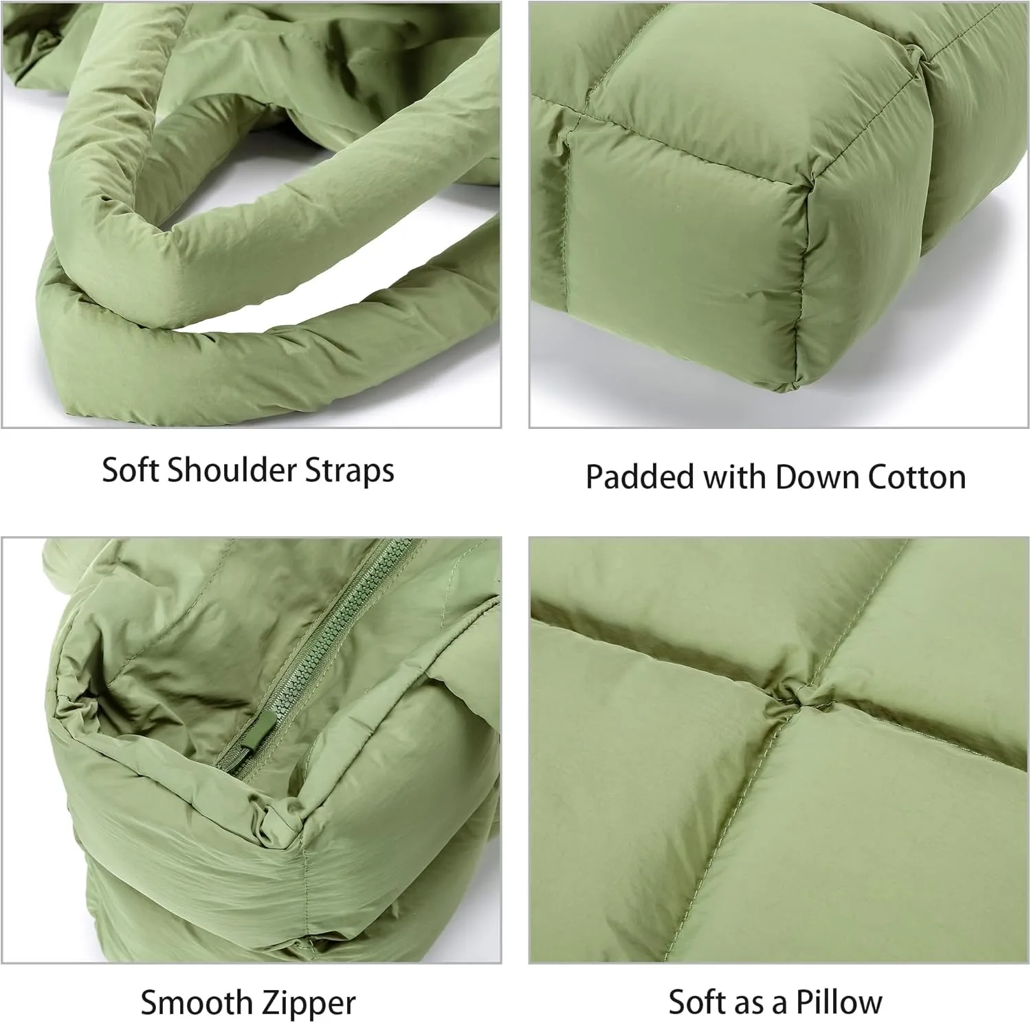 Herald Puffer Tote Bag for Women, Large Quilted Puffy Handbag Lightweight Satchel Purse for Work Travel Gym Shop