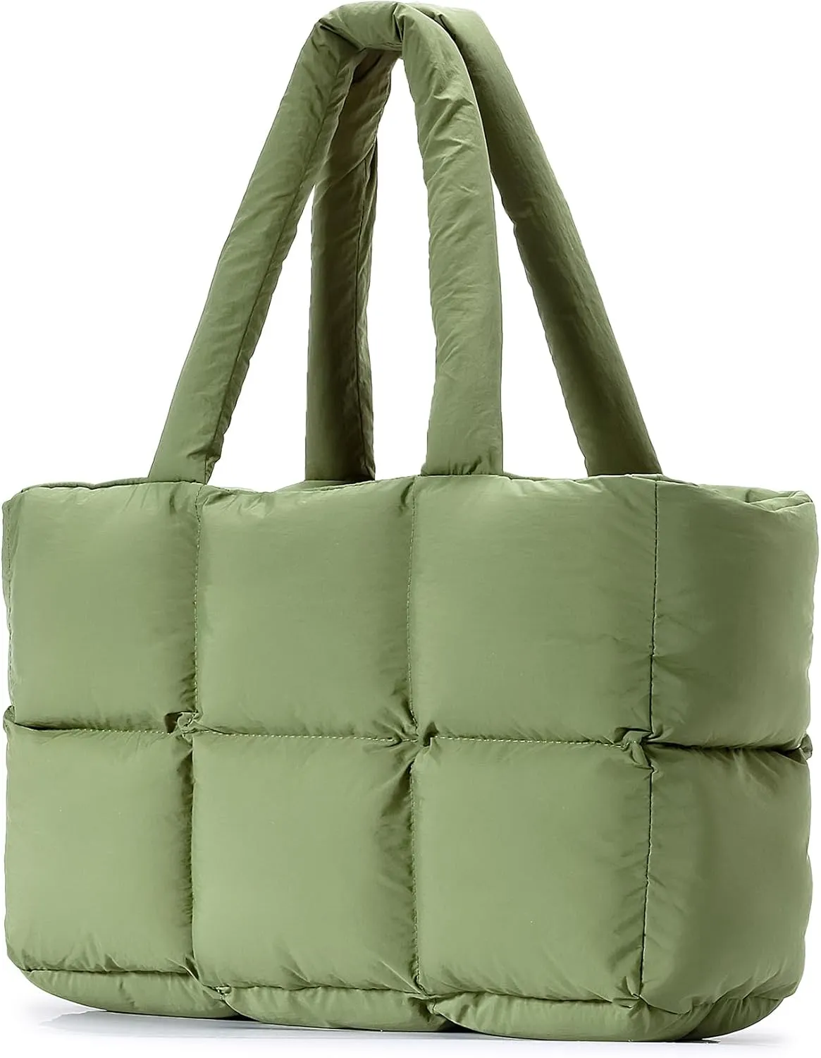Herald Puffer Tote Bag for Women, Large Quilted Puffy Handbag Lightweight Satchel Purse for Work Travel Gym Shop