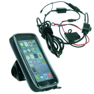 High Power Hardwire Weather Resistant Motorcycle Handlebar Mount for iPhone 11 (sku 49128)
