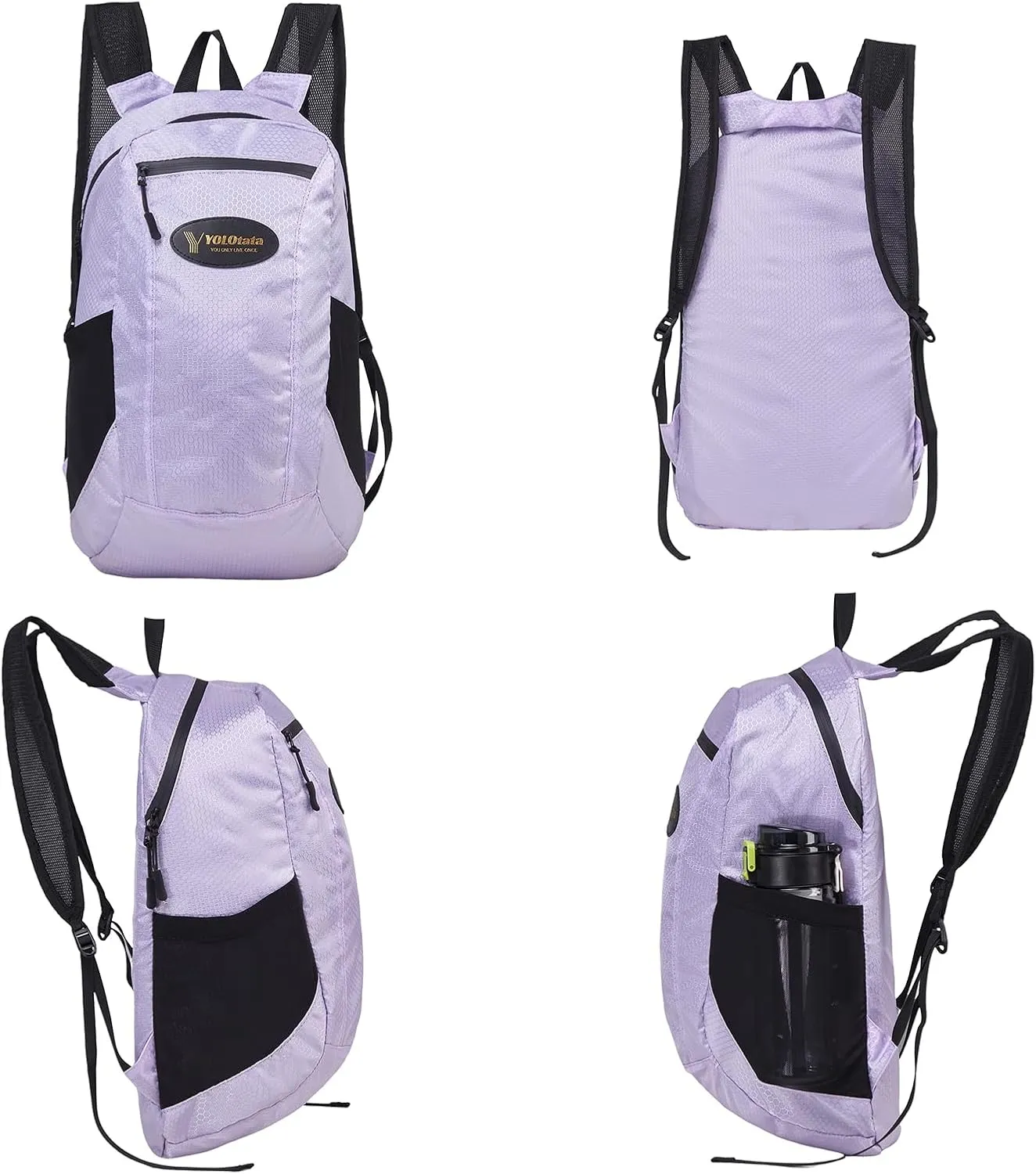 Hiking Daypacks for Women Waterproof Backpacks 15L Lightweight Packable Men Small Outdoor Sports Fan Multipurpose Travel Camping Bags purple