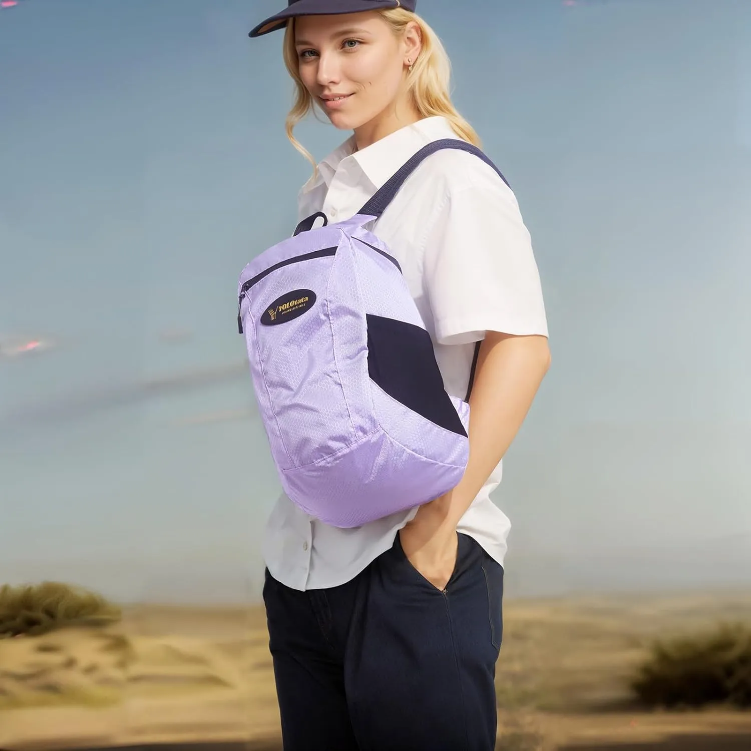 Hiking Daypacks for Women Waterproof Backpacks 15L Lightweight Packable Men Small Outdoor Sports Fan Multipurpose Travel Camping Bags purple