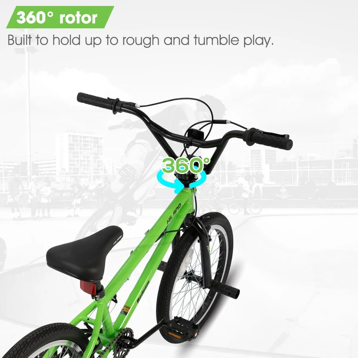 Hiland 20 inch Freestyle Kids BMX Bike,Beginner-Level to Advanced Riders with 360 Degree Gyro & 4 Pegs, Kids' Bicycles for Boys,Girls,Youth Multiple Colors