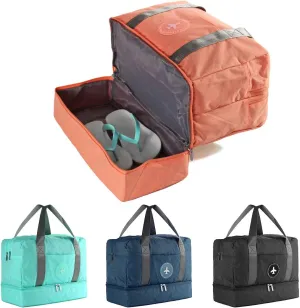 Home and Gardent Dry and Wet Separation Bag Waterproof Clothing Storage Bags Training Yoga Handbag Shoes Isolation Sac for Travel Sport - (Color: Grey)
