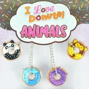I Love Donuts Animal Series 2" Capsules for Party Favors, Birthday Prizes, Gifts