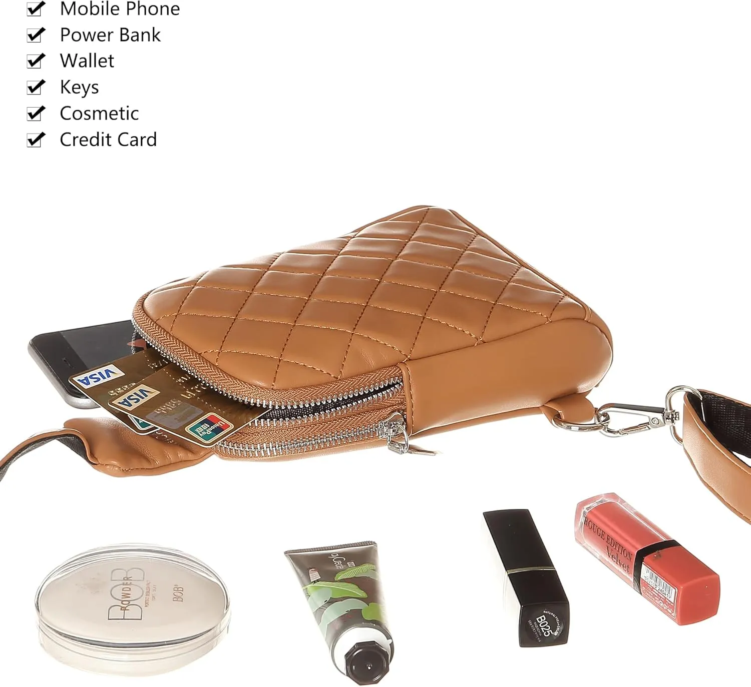 INICAT Travel Small Sling Bag Leather Crossbody Bags for Women Fanny Packs Cross Body Bag for Woman Cross Body Purses