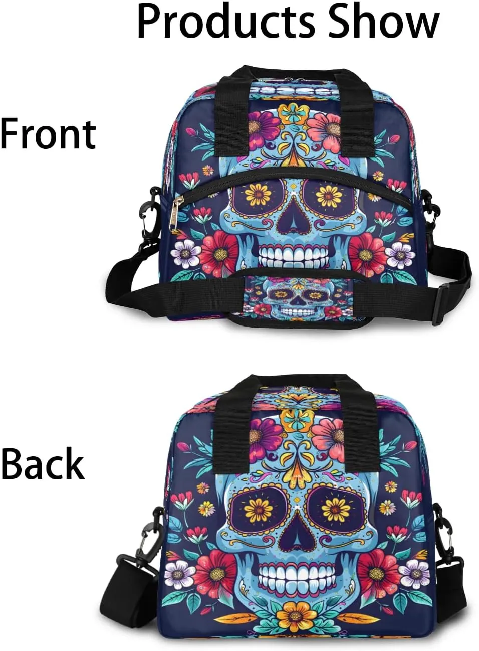 Insulated Lunch Bag for Women Men Adults Reusable Waterproof Leakproof Lunch Box Flower Skeleton Abstraction Cool Large Cooler Lunch Tote Handbags Meal Prep Bag for Work Travel Picnic Lunch Pail