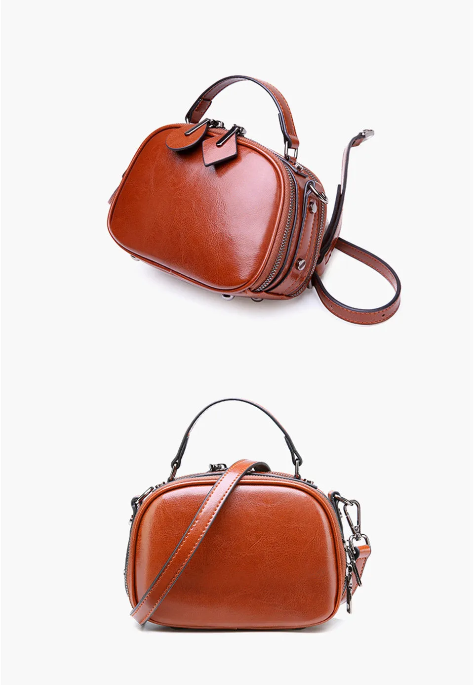 Iria genuine leather cross-body handbag
