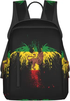 Jamaican Flag Eagle Lion Travel Backpacks Casual Laptop Backpack Sport Rucksack Large Capacity Daypack Multi-Pockets Adjustable Strap Bag for Working Hiking