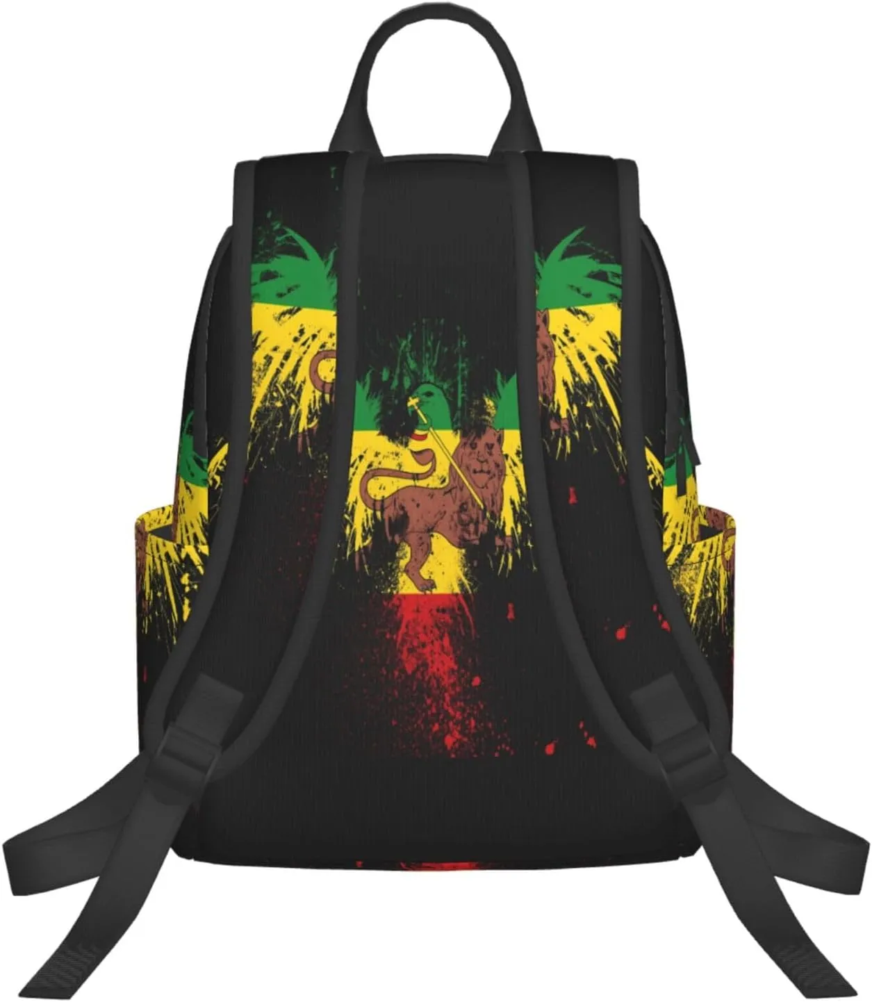 Jamaican Flag Eagle Lion Travel Backpacks Casual Laptop Backpack Sport Rucksack Large Capacity Daypack Multi-Pockets Adjustable Strap Bag for Working Hiking