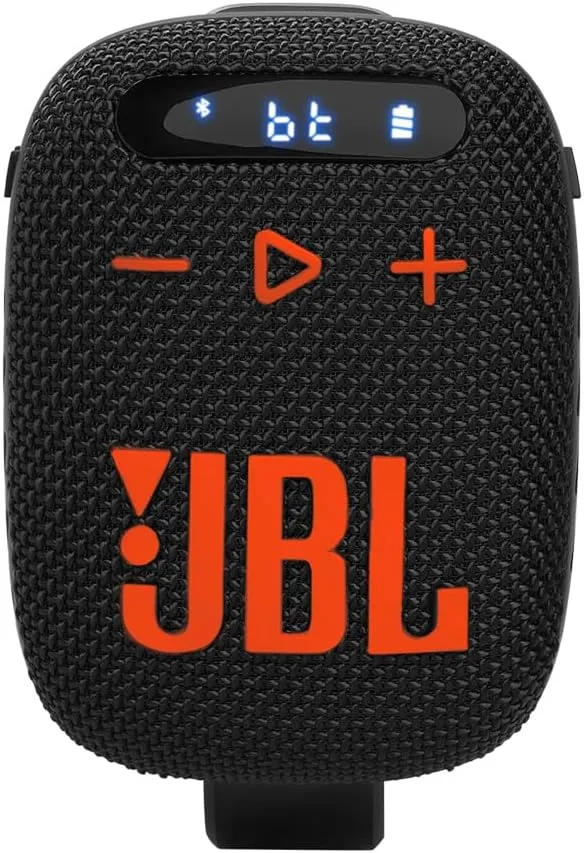 JBL Wind 3 FM Bluetooth Handlebar Speaker (Black/Orange)
