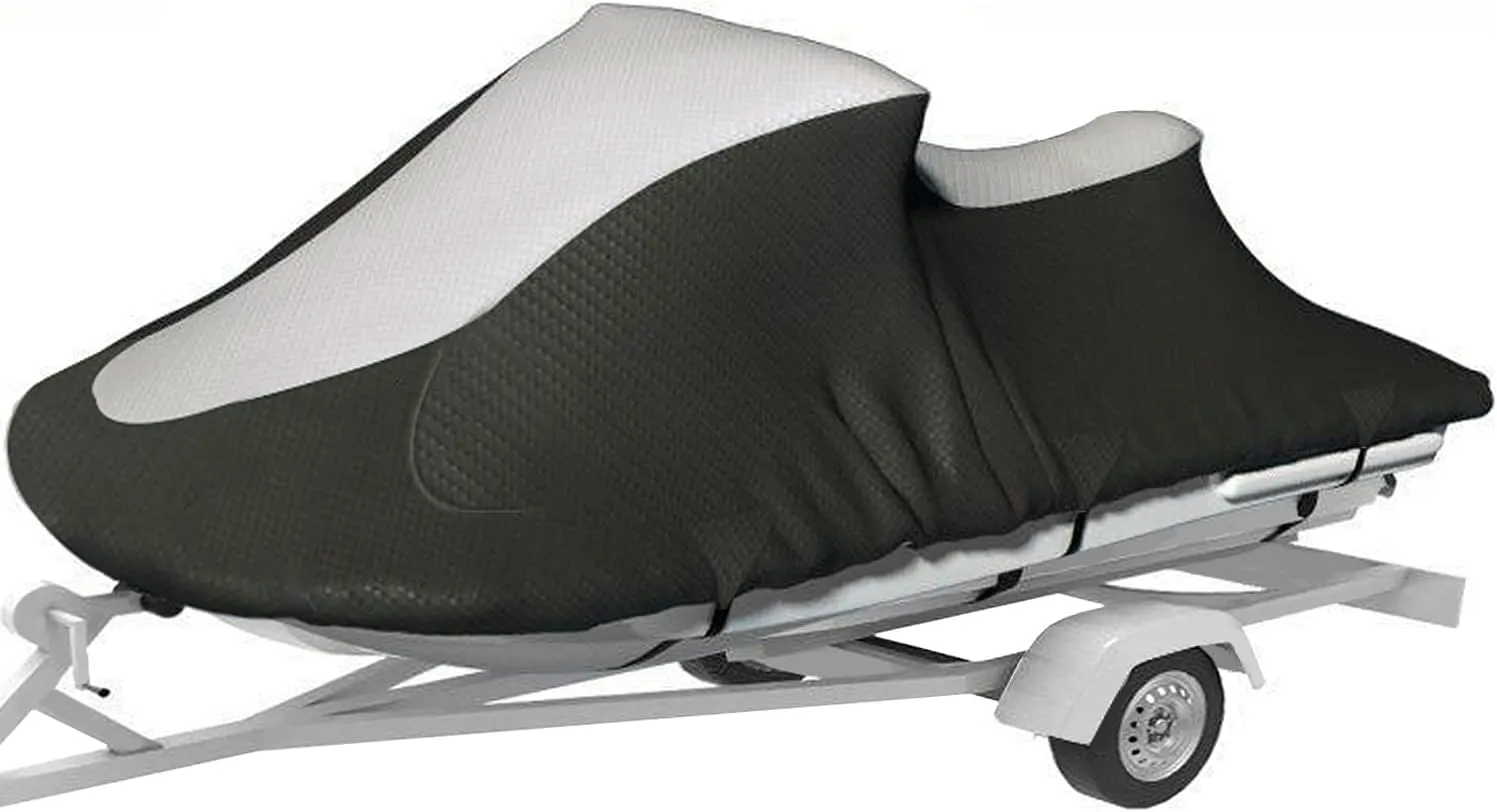 Jet Ski Cover VINPATIO 600D Trailerable Jetski Cover, Heavy Duty 100% Waterproof and UV Protection PWC Cover, Compatible with Seadoo Yamaha Kawasaki Honda Polaris Jet Ski 102"-115" L